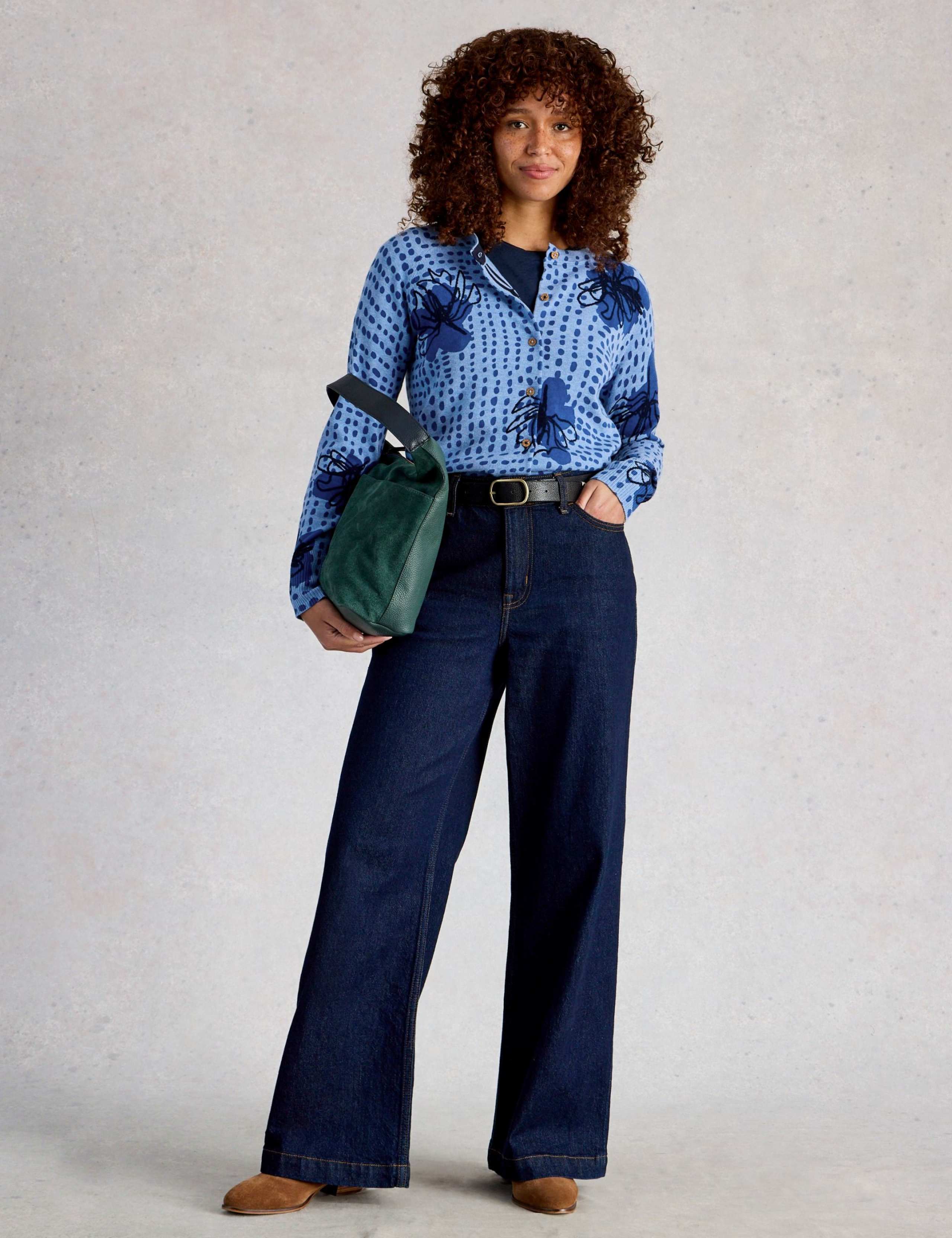 Pure Cotton Printed Button Front Cardigan