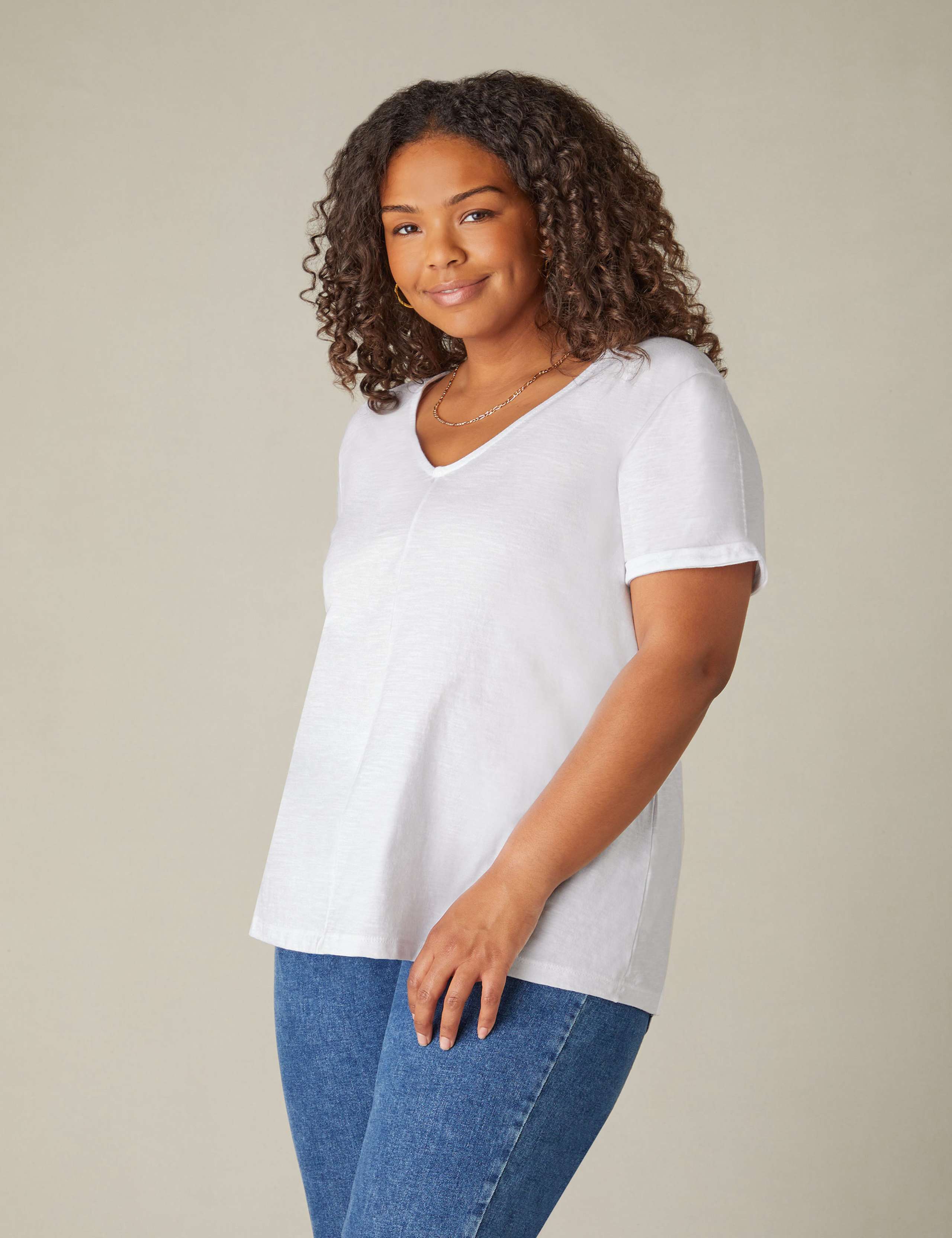 Pure Cotton V-Neck T-Shirt