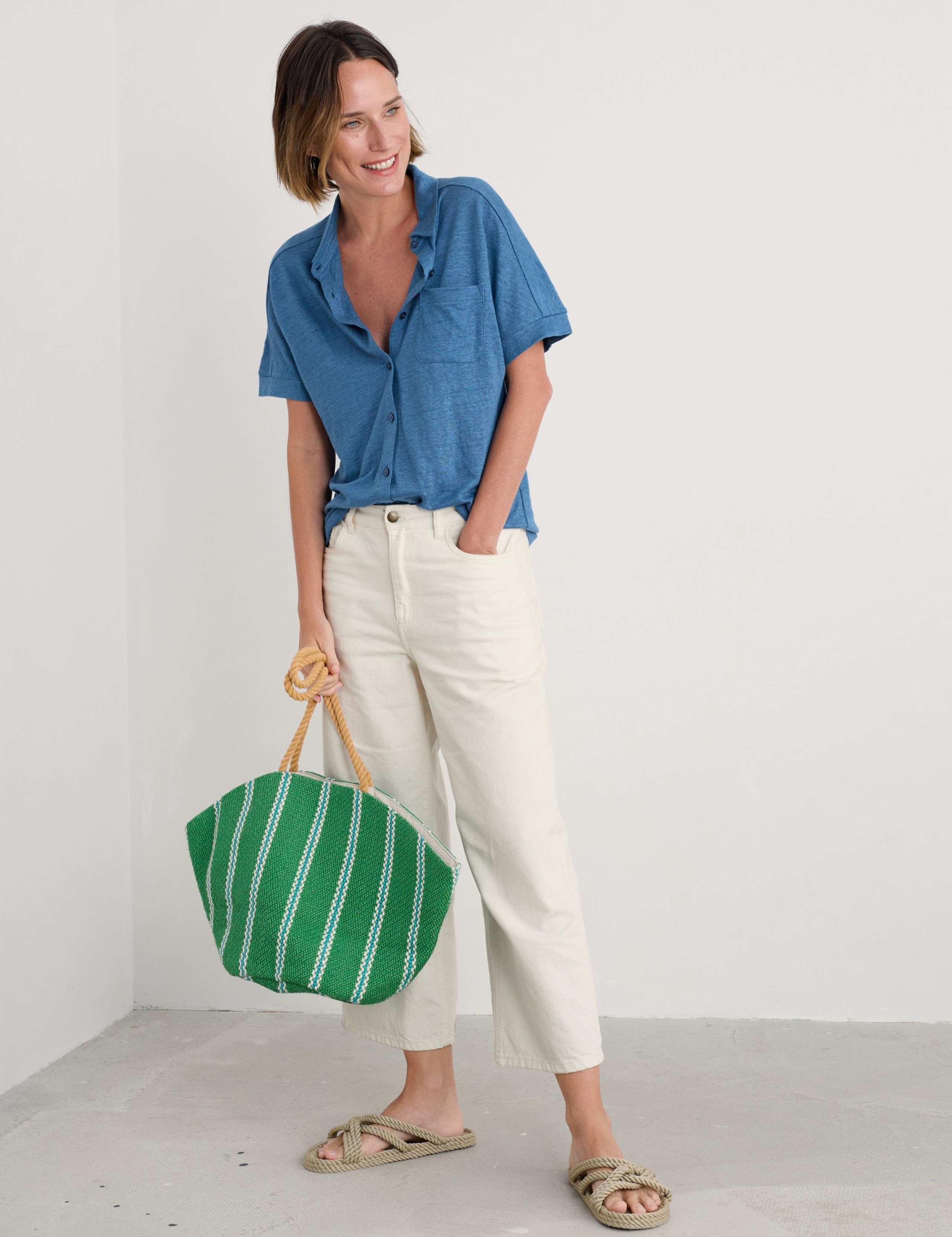 Pure Linen Collared Shirt