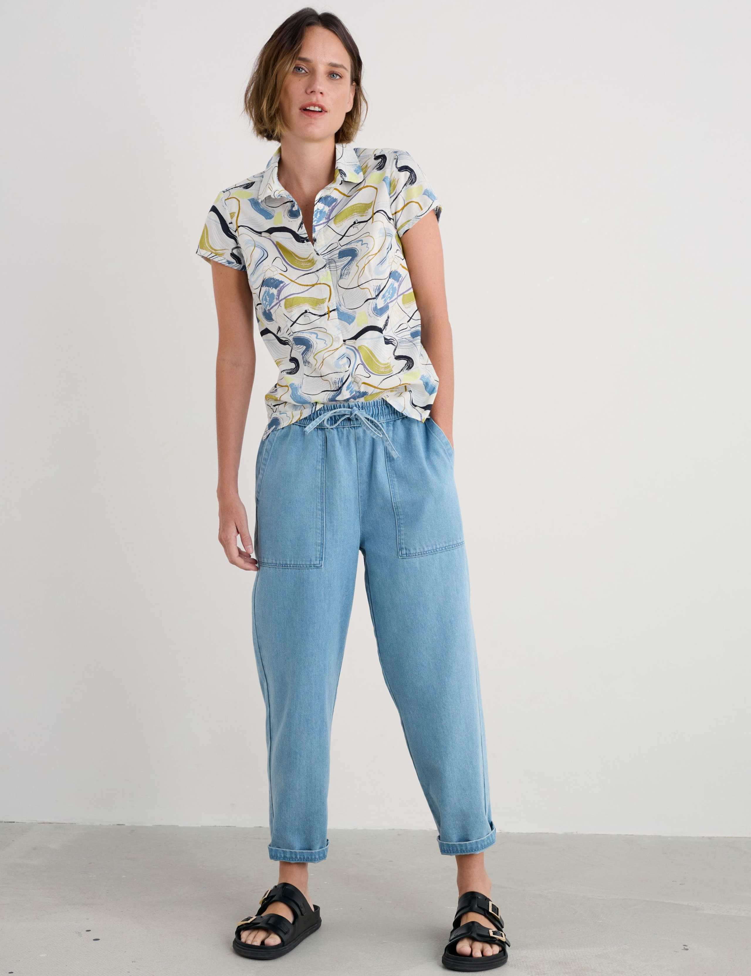 Pure Cotton Geometric Shirt