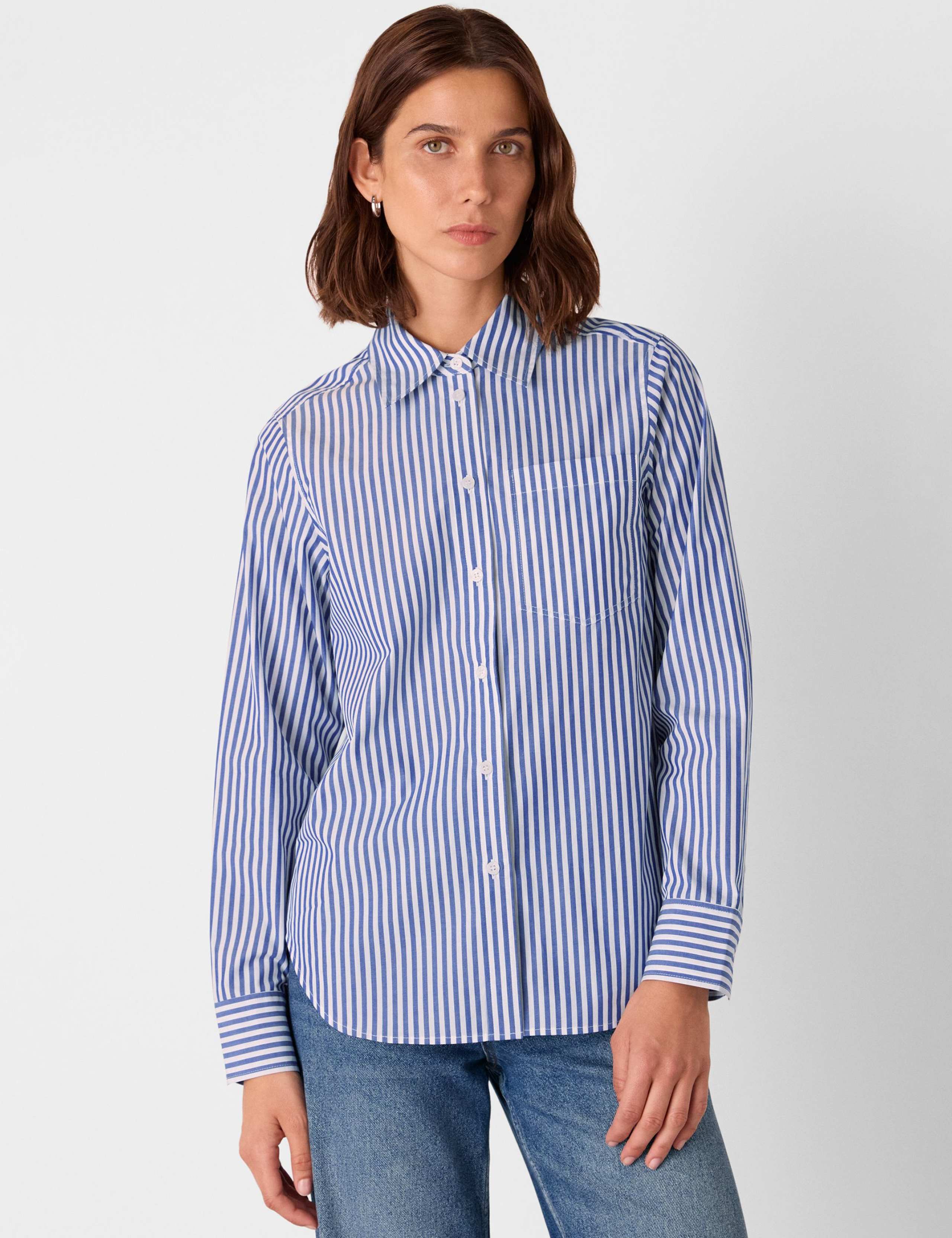 Pure Cotton Striped Collared Relaxed Shirt