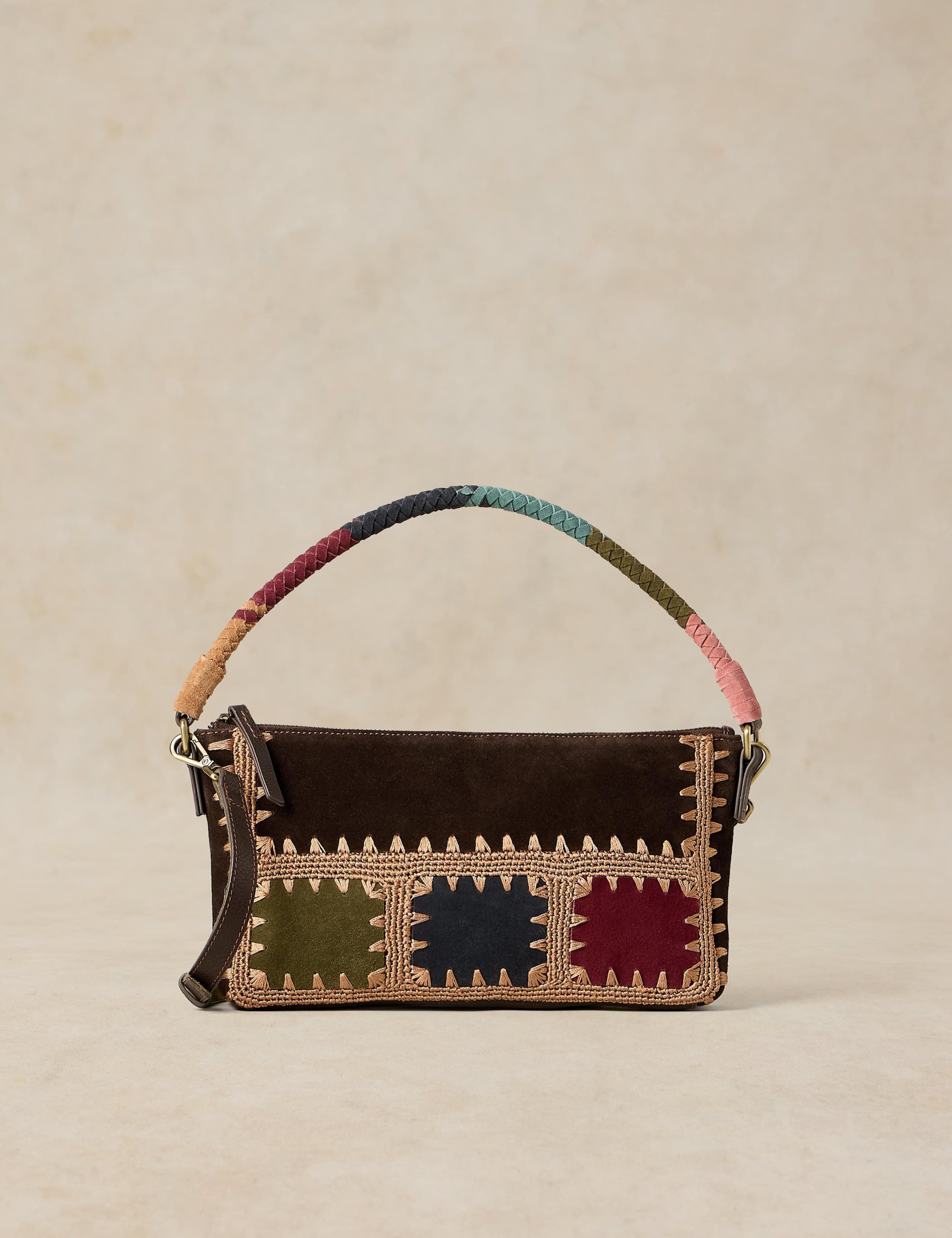 Clasp Fastening Leather Cross Body Bag
