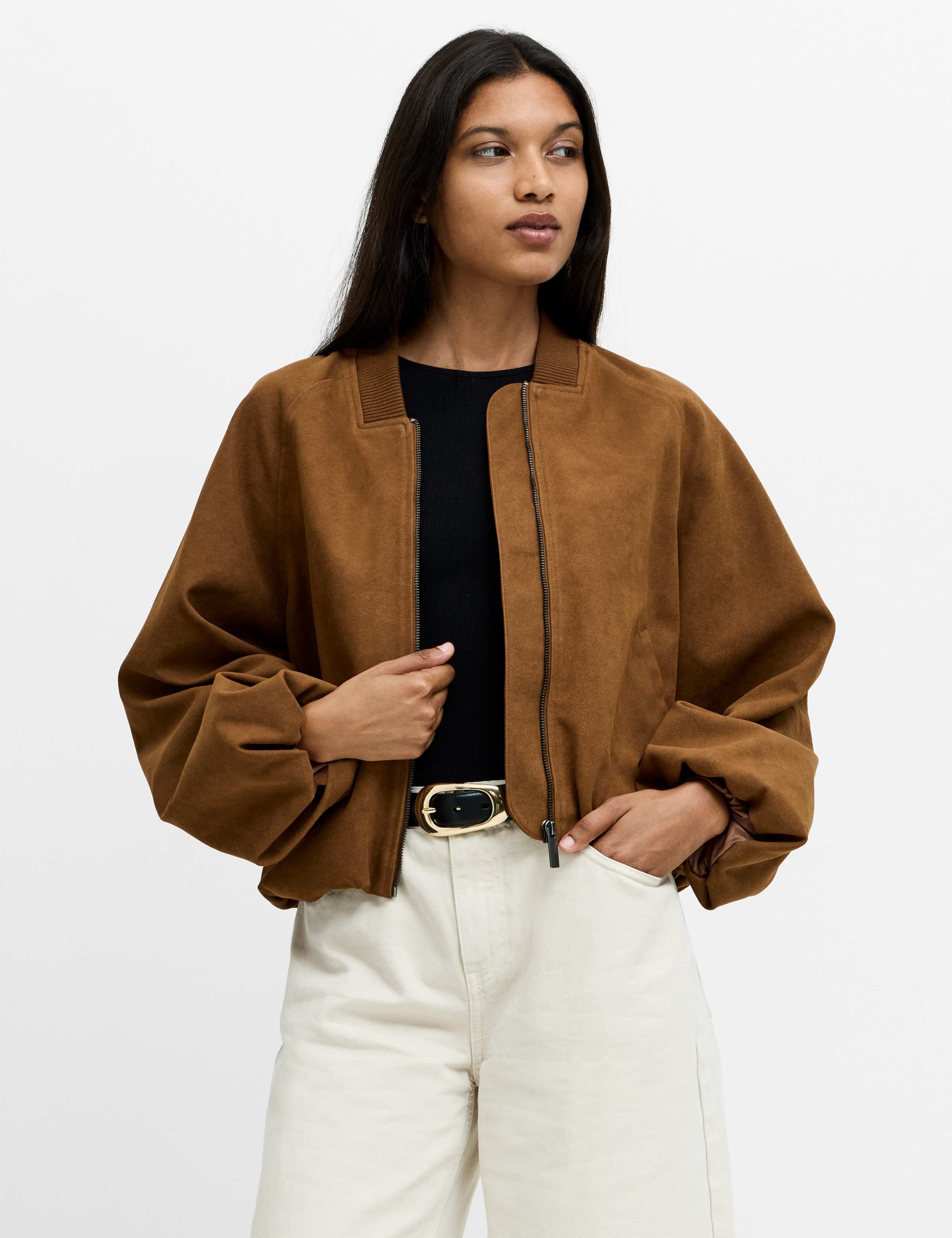 Suedette Bomber Jacket