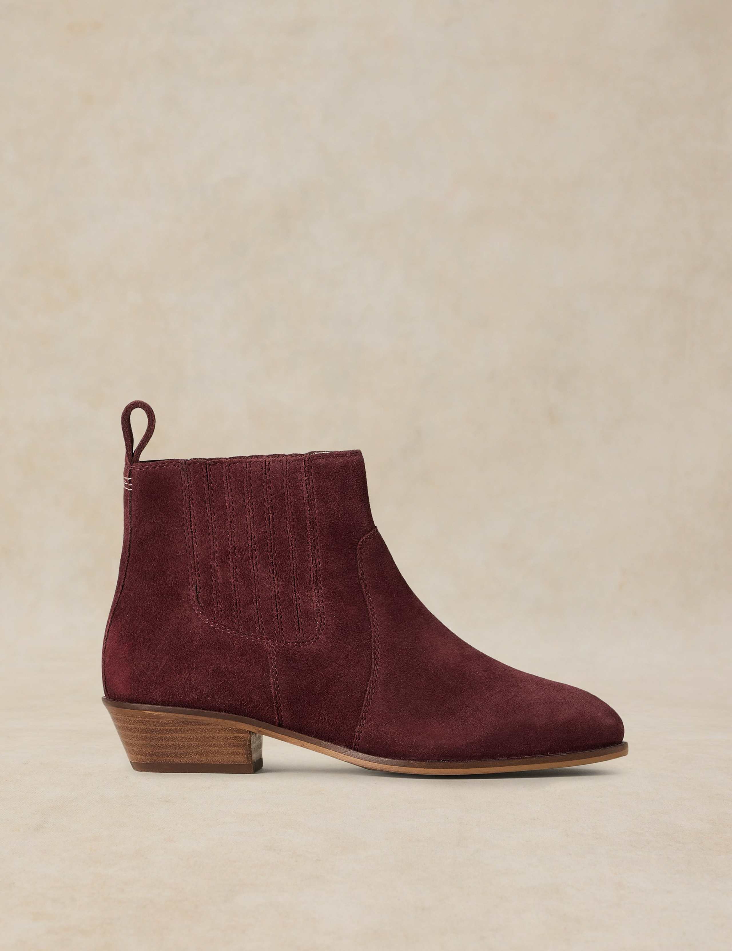 Mid Heel Suede Chelsea Boot