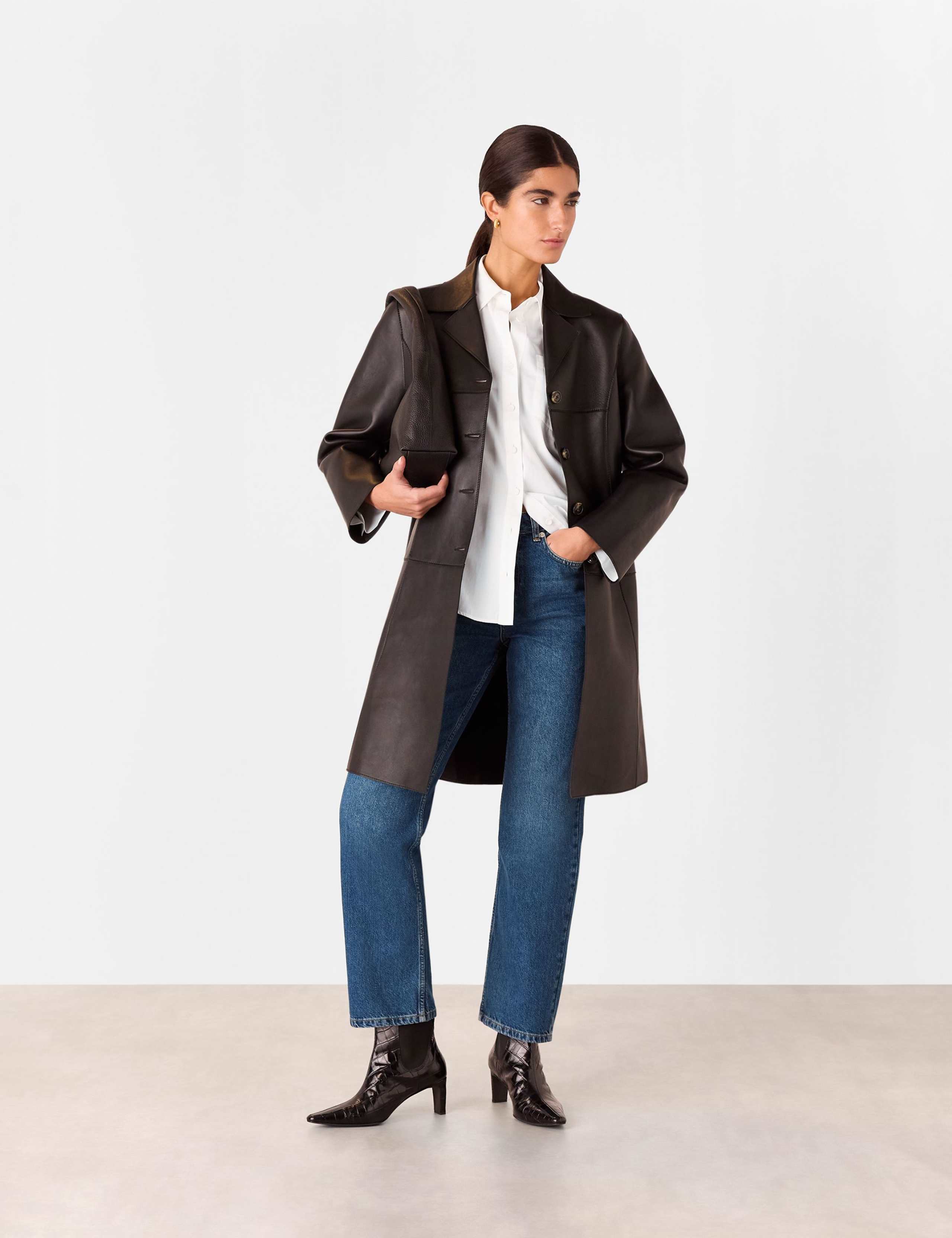 Mid Rise Straight Leg Jeans