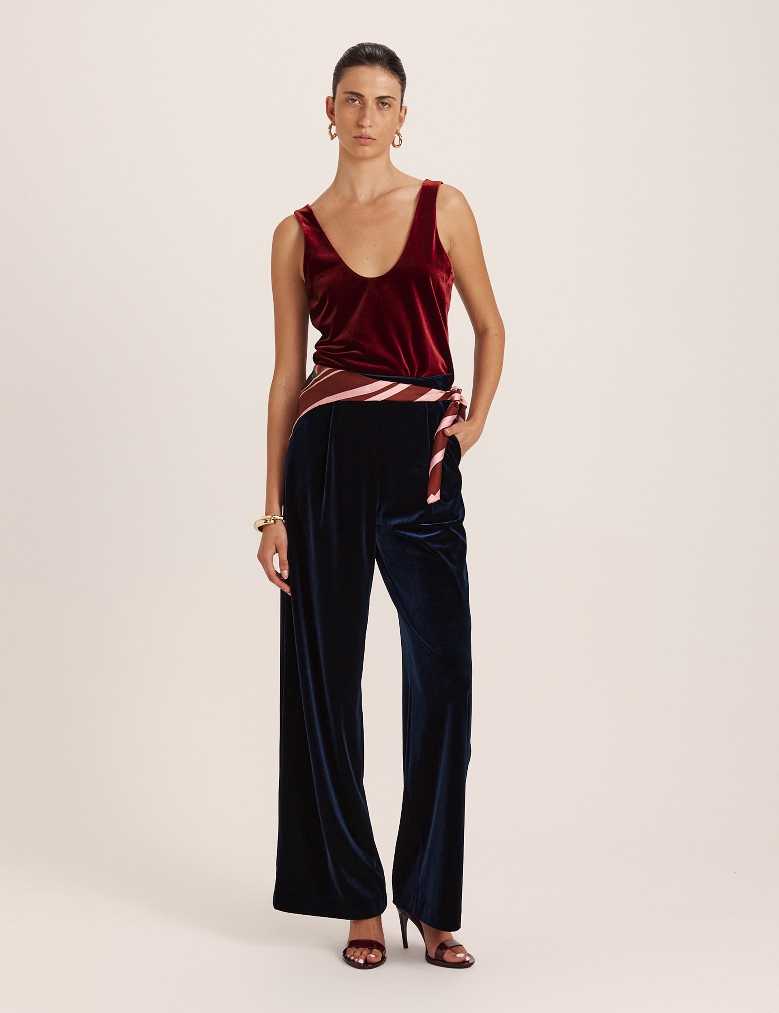 Wide Leg Lined Trousers