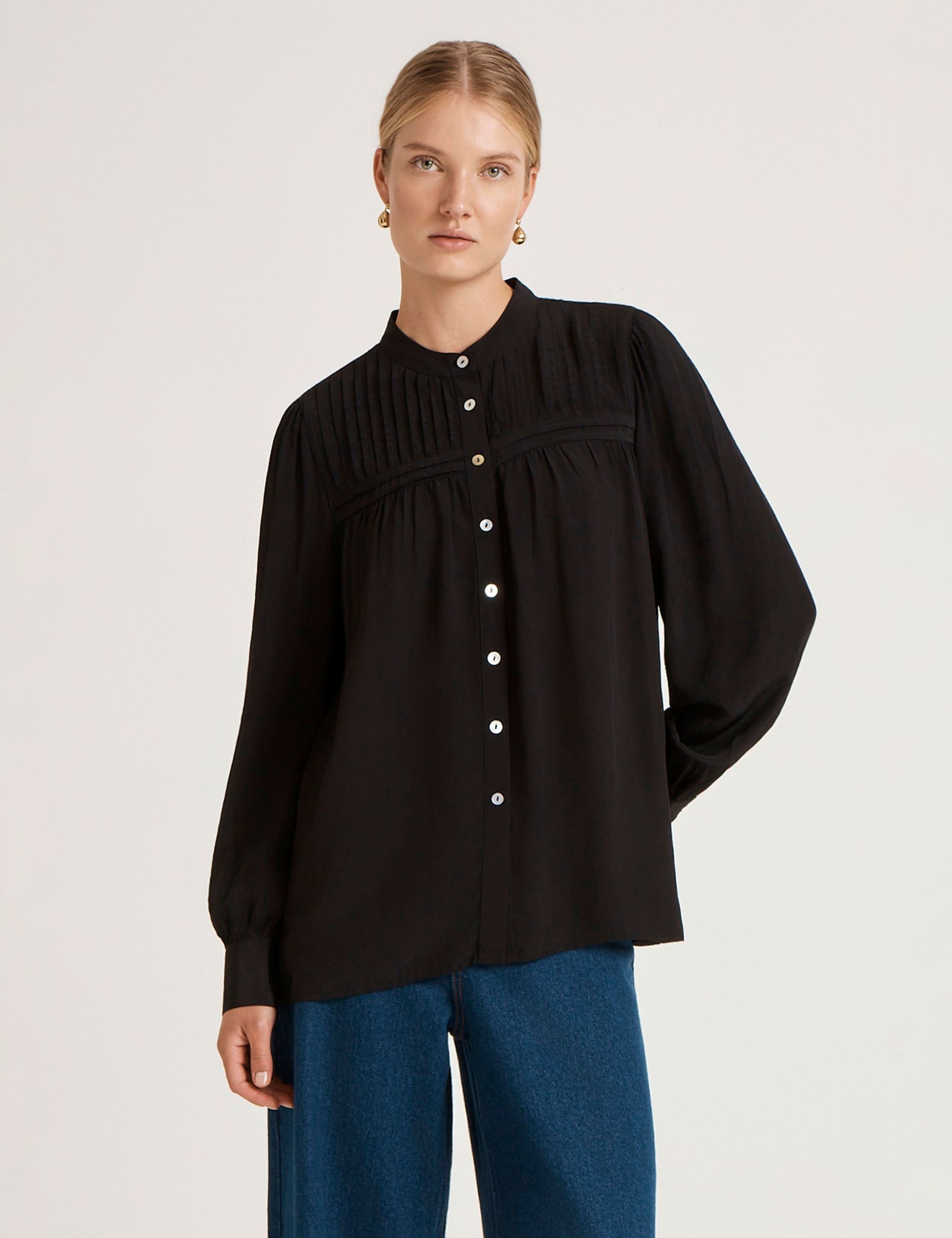 Crepe Button Through Blouse