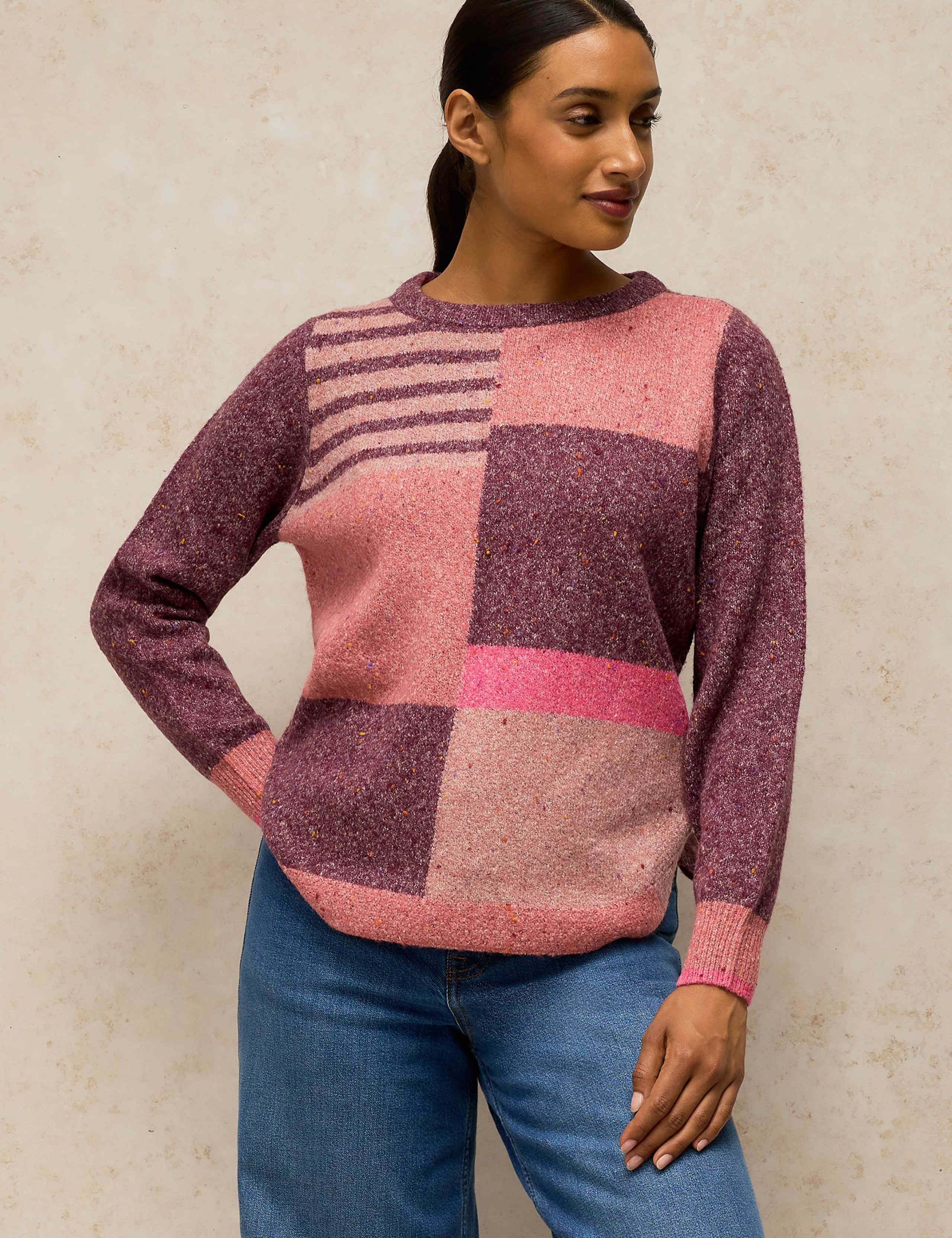 Patterned Crew Neck Jumper