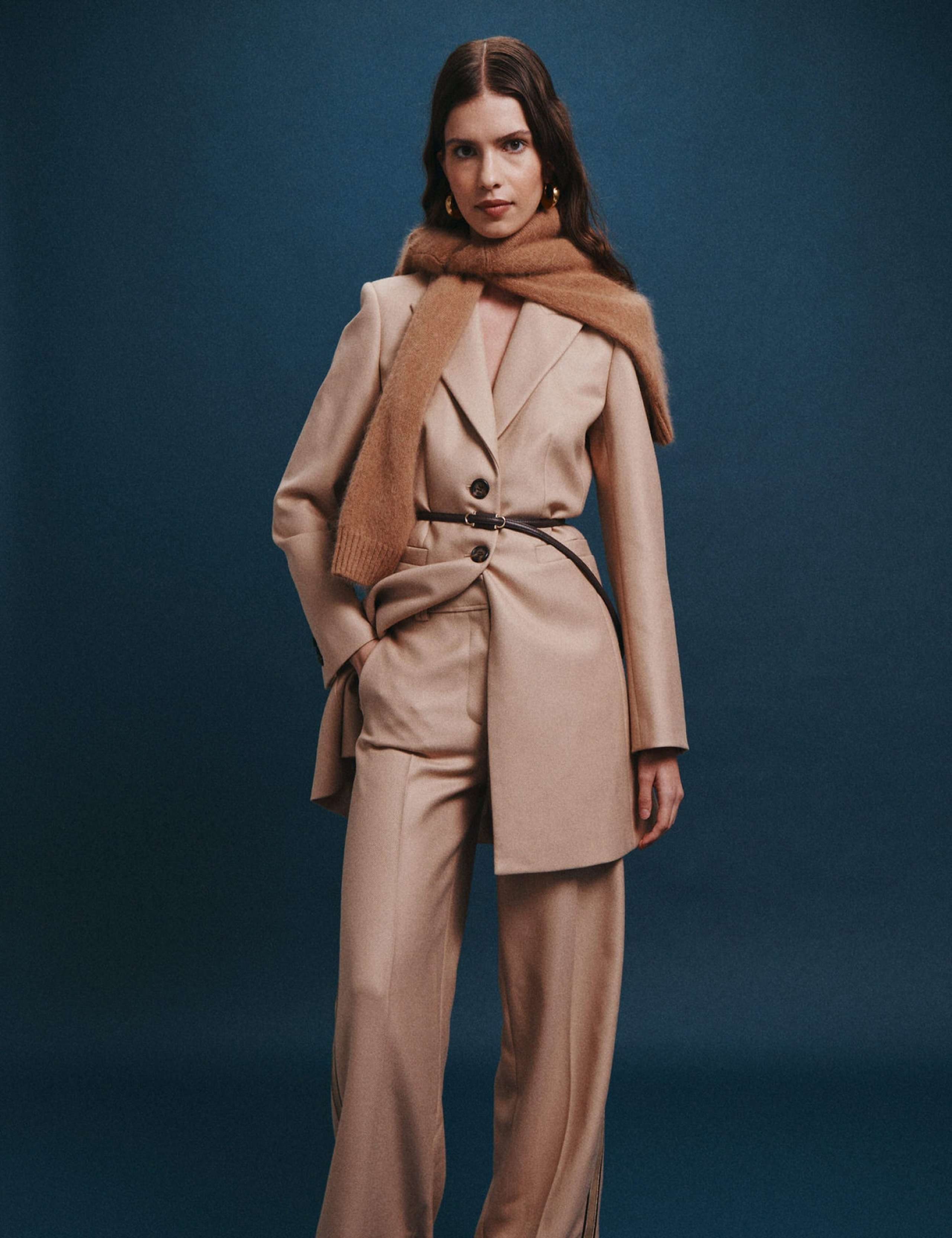 Wool Rich Straight Leg Lined Trousers