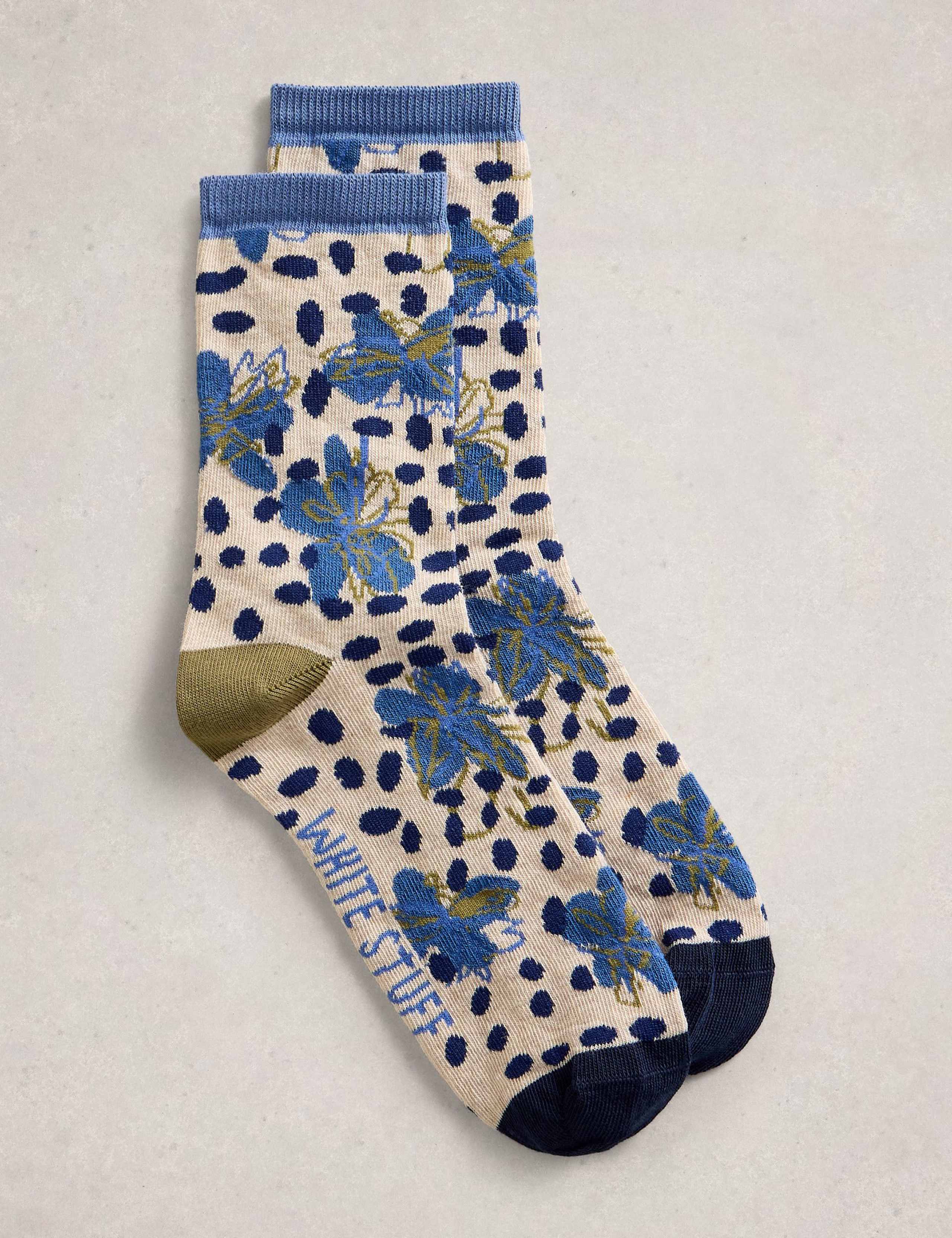 Cotton Rich Floral Ankle Socks