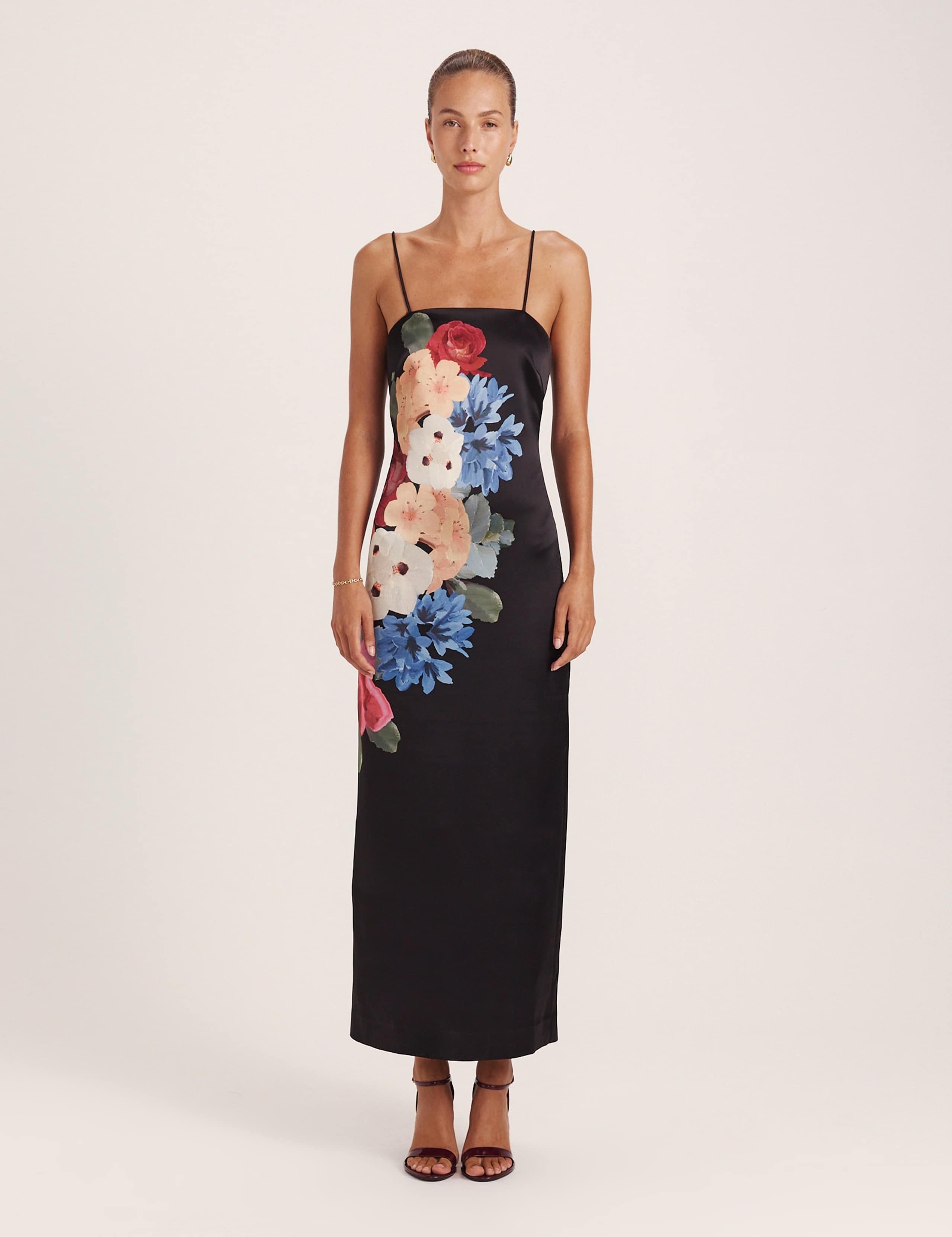 Floral Square Neck Maxi Dress