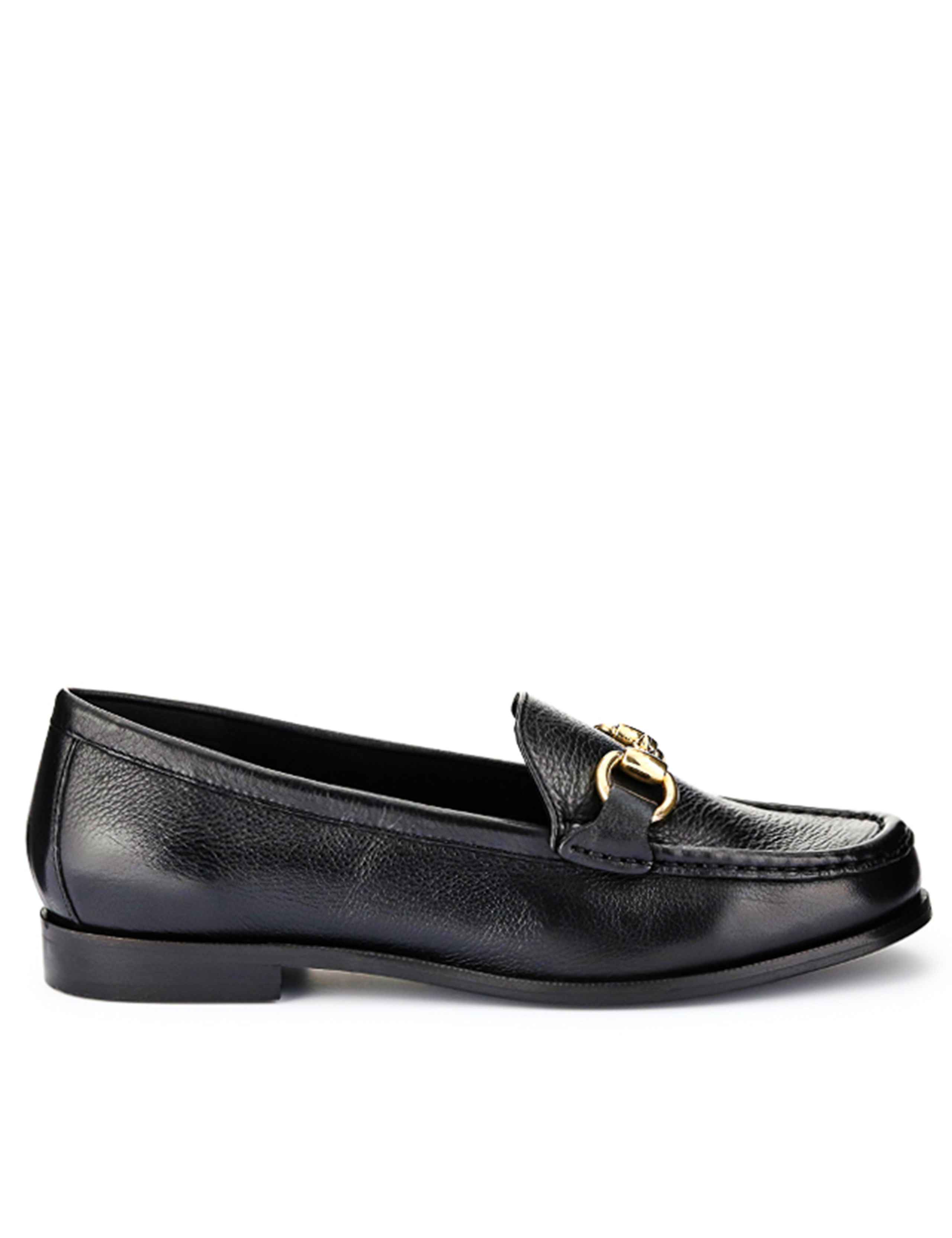 Leather Slip On Flatform Loafers