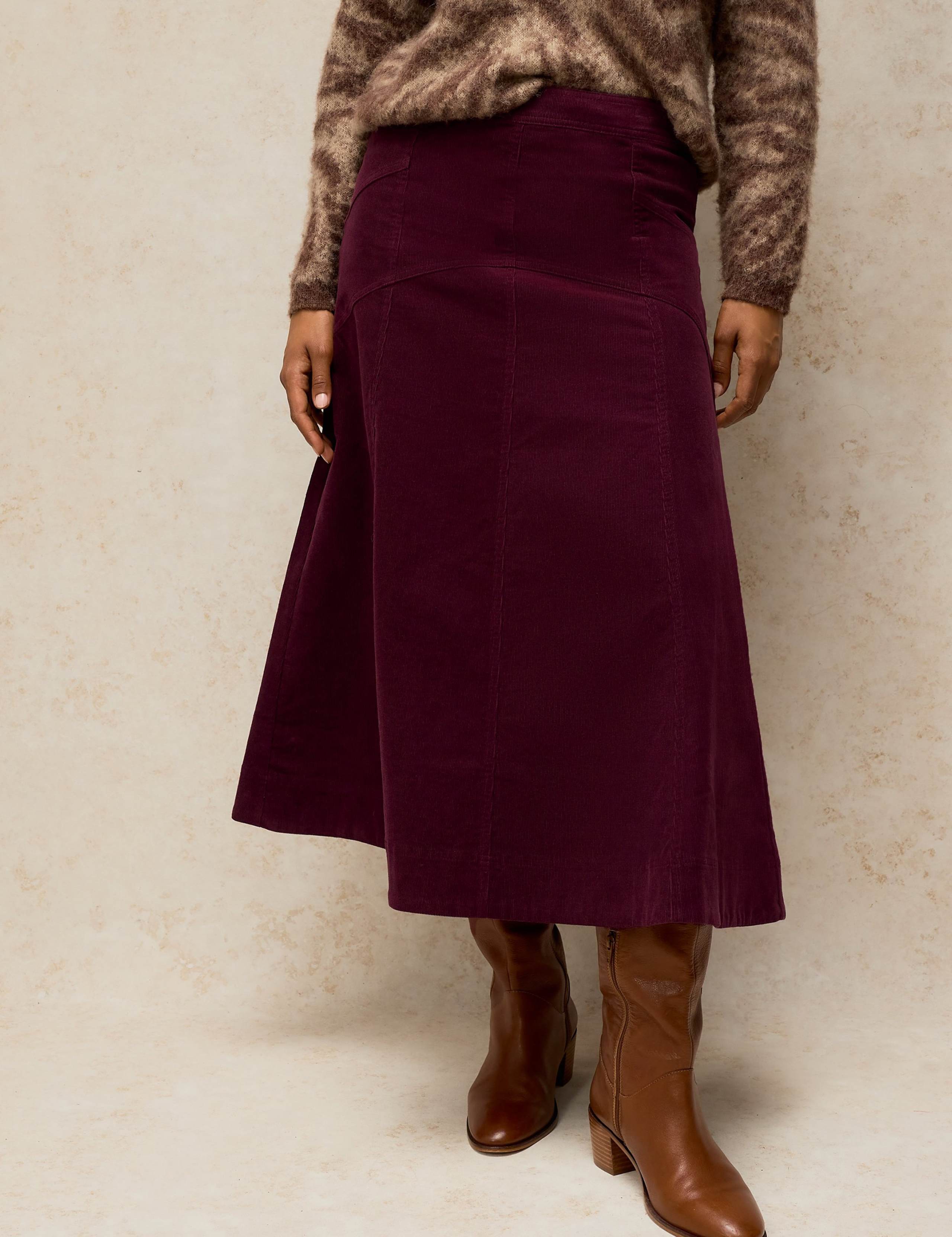 Zip Fastening A Line Midi Skirt