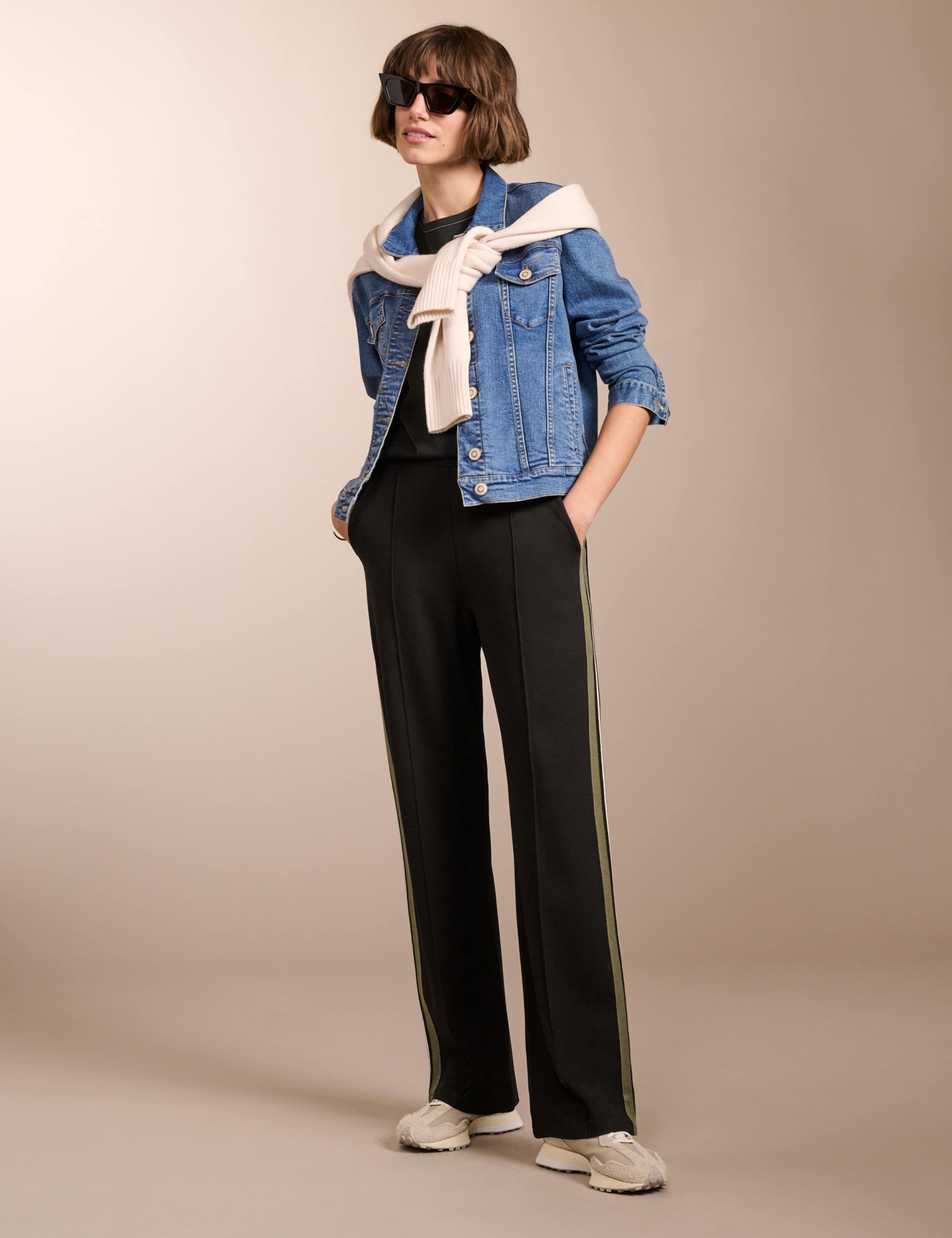 Side Stripe Wide Leg Trousers