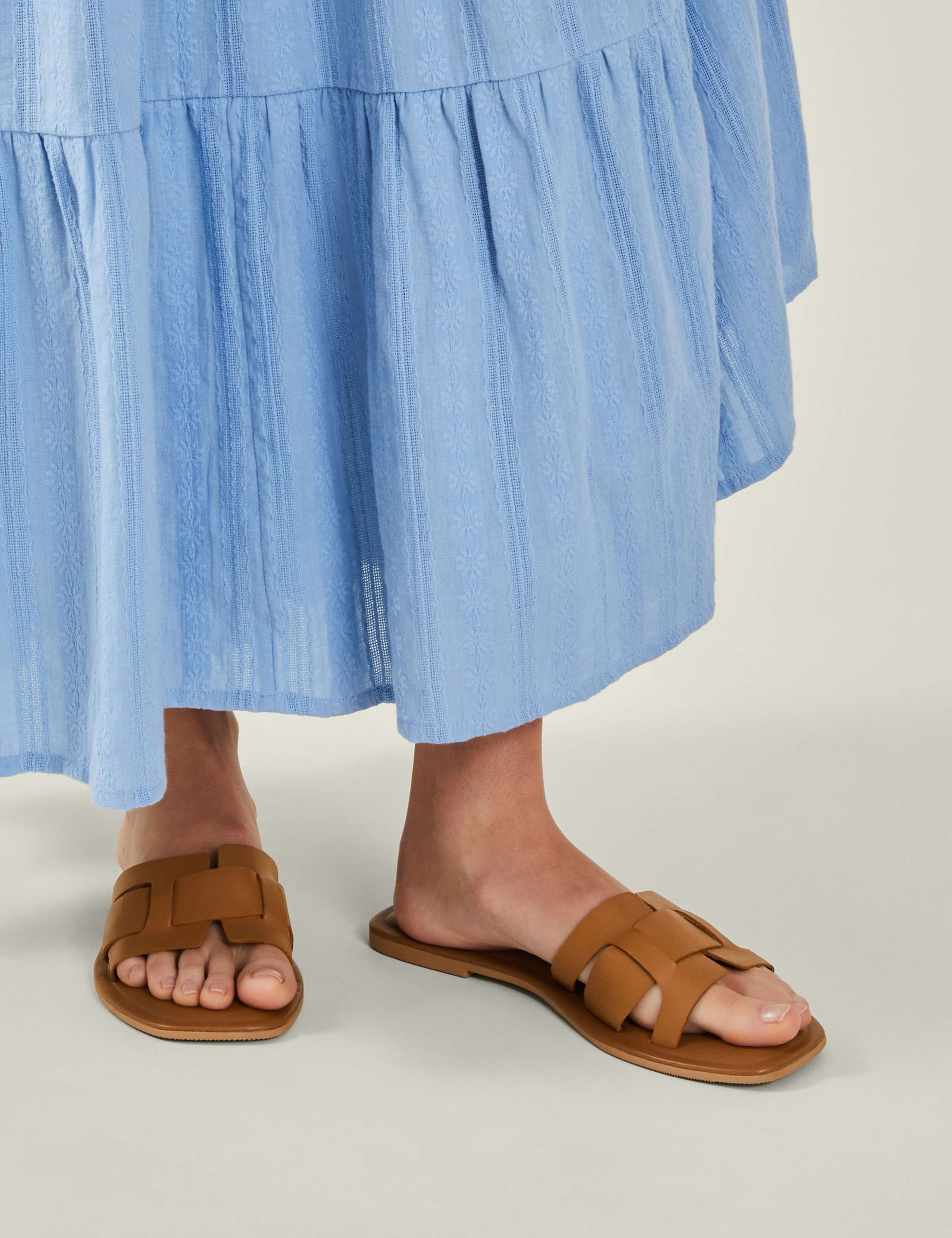 Leather Flat Sliders