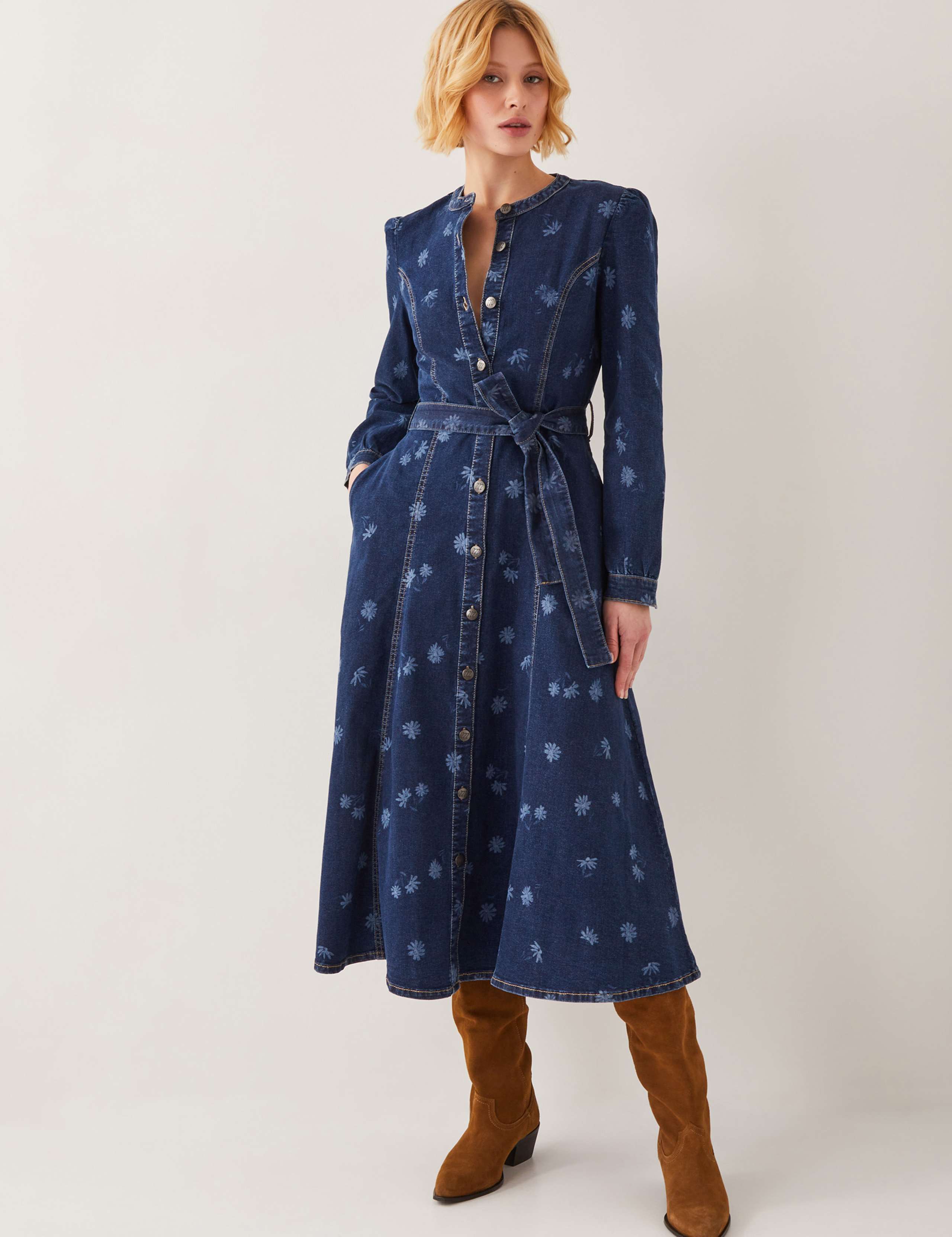 Lulu Daisy Cotton Rich Midi Shirt Dress