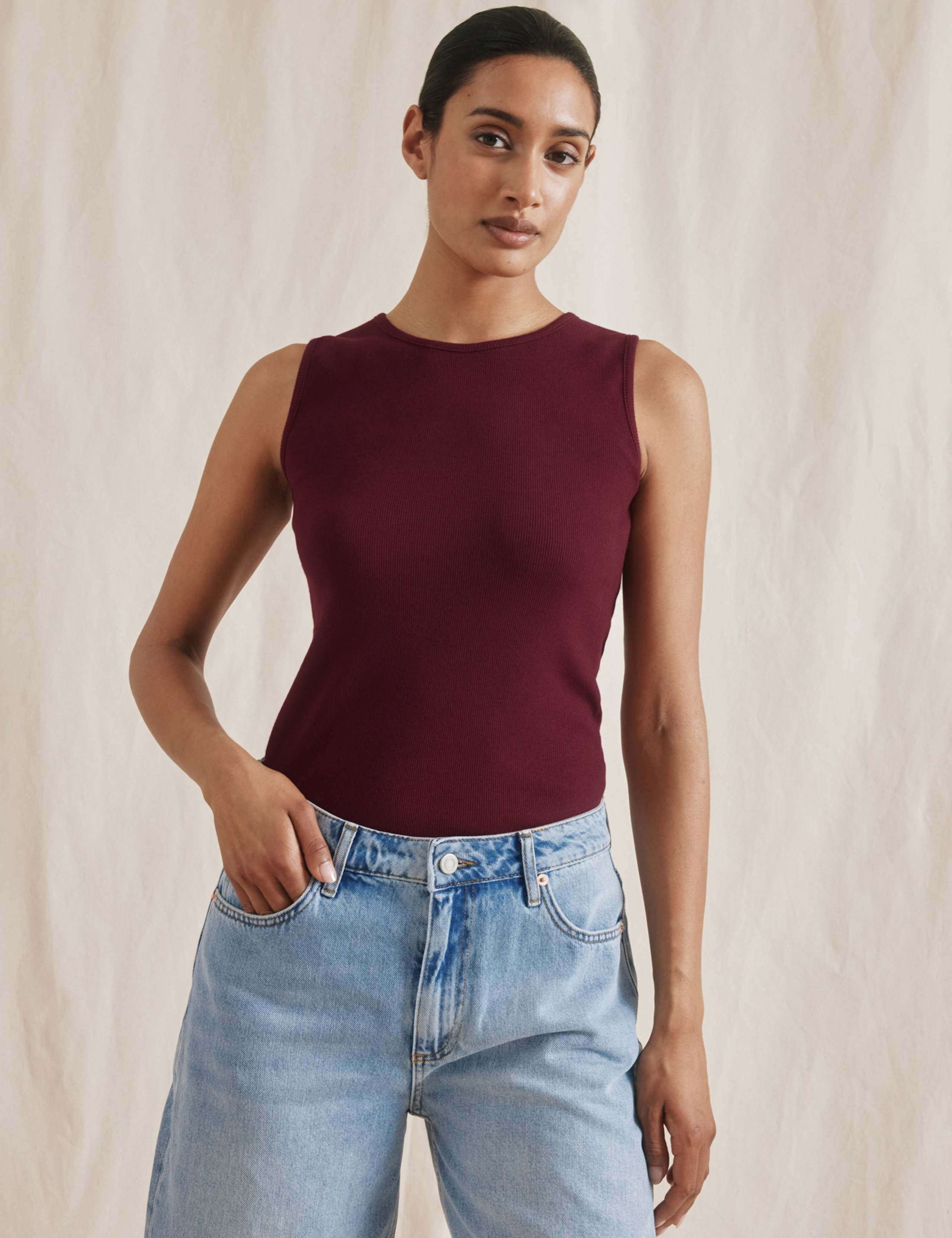 Cotton Rich Ribbed Vest