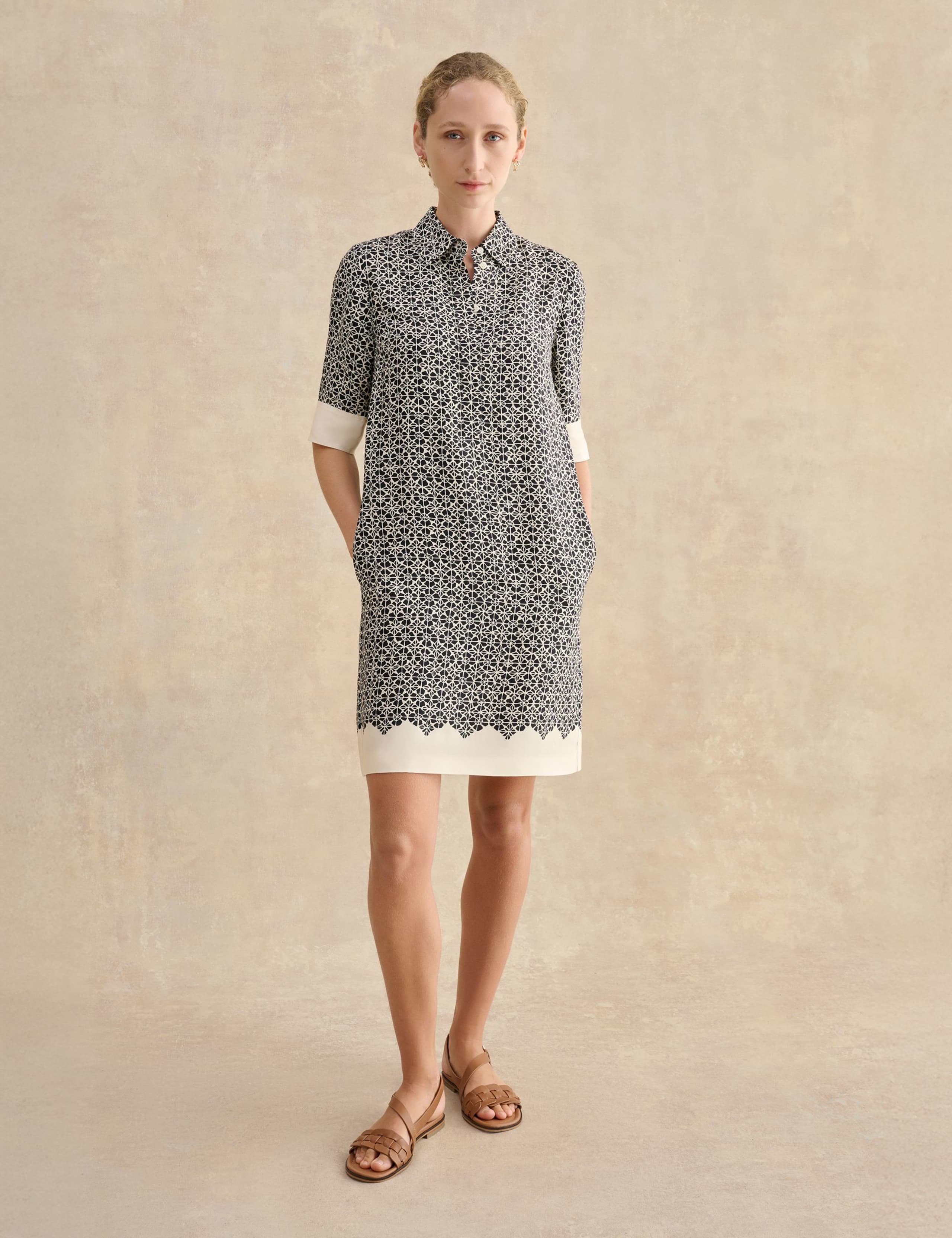 Geometric Mini Shift Dress