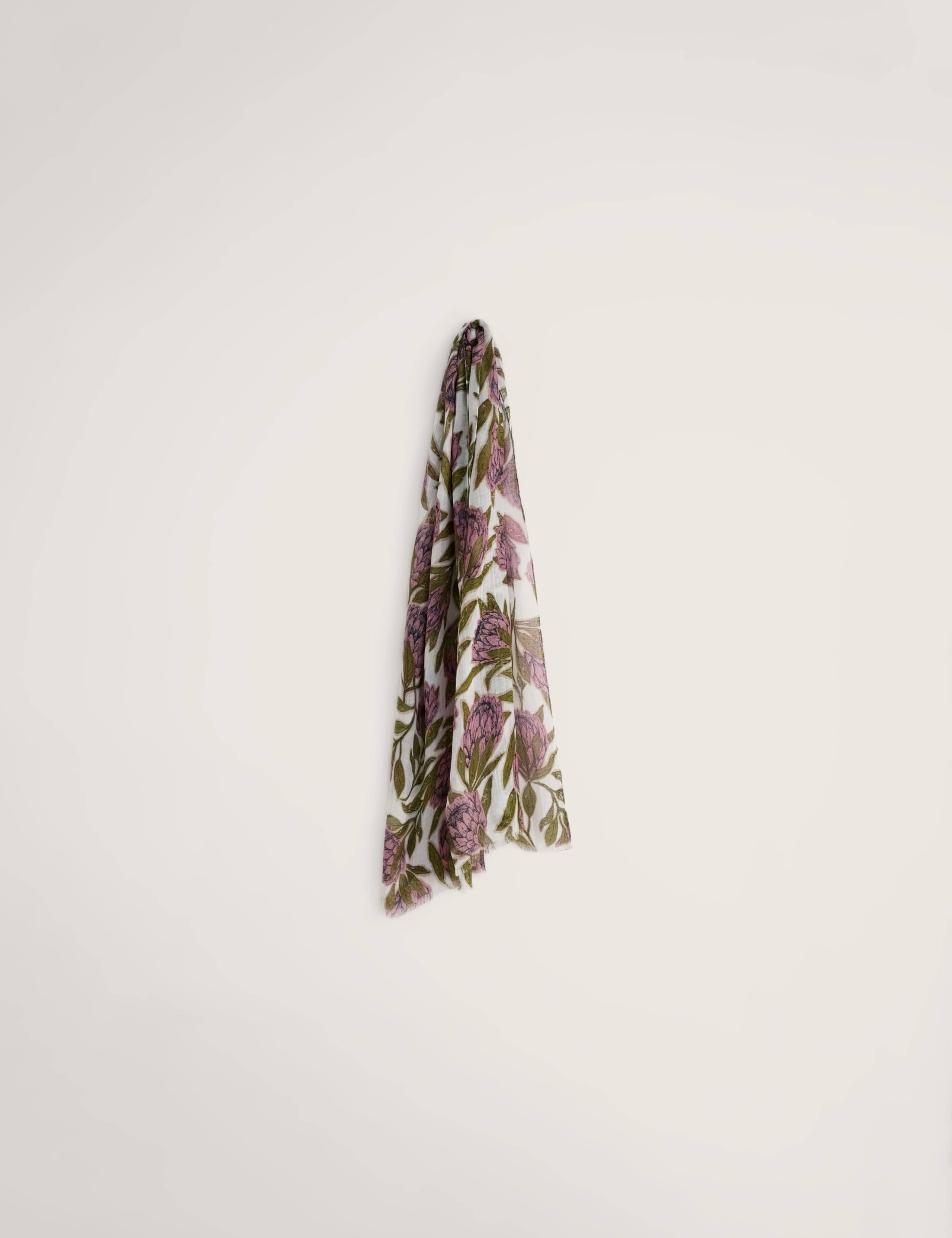 Modal Rich Floral Scarf with Linen