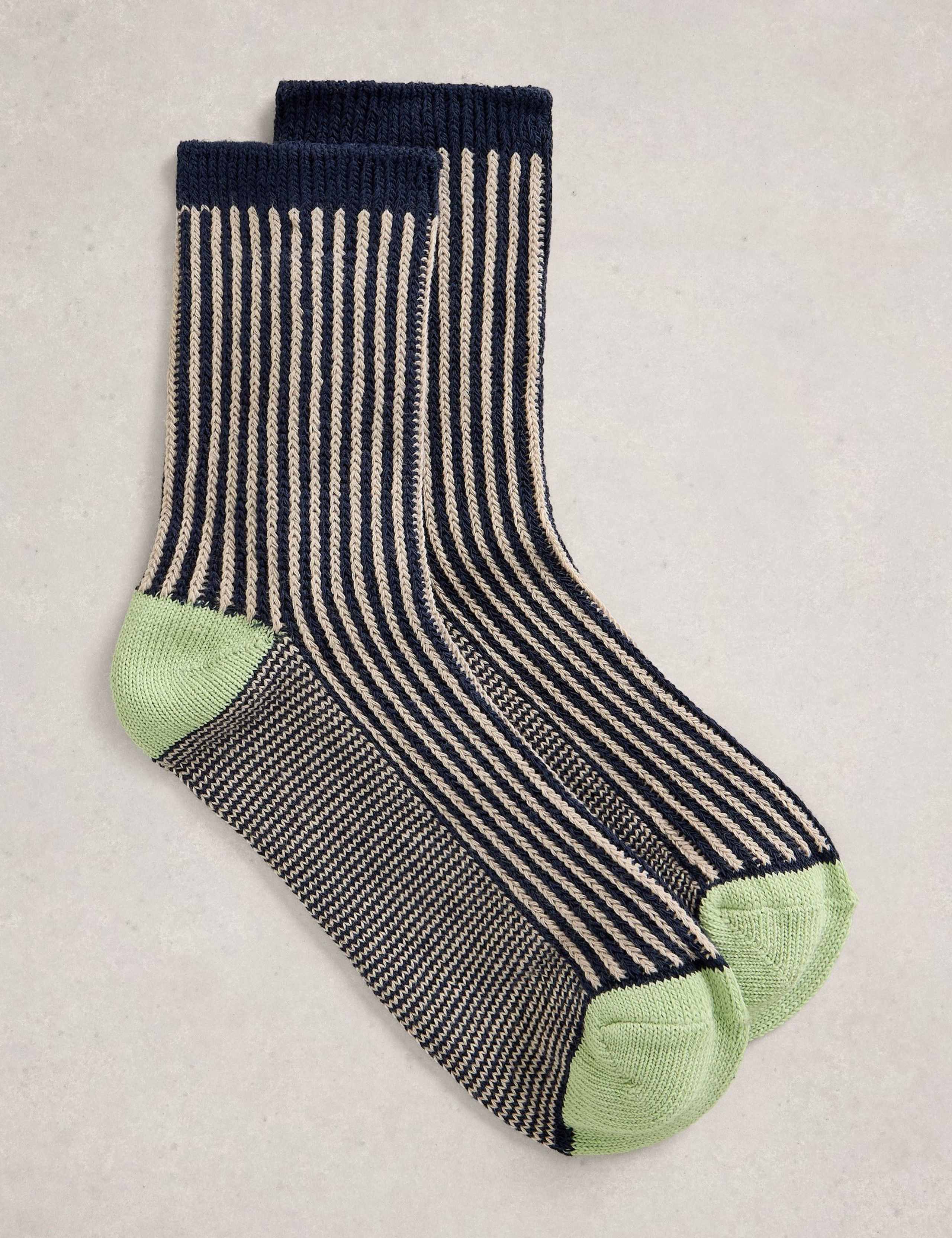 Thermal Cotton Rich Striped Welly Socks