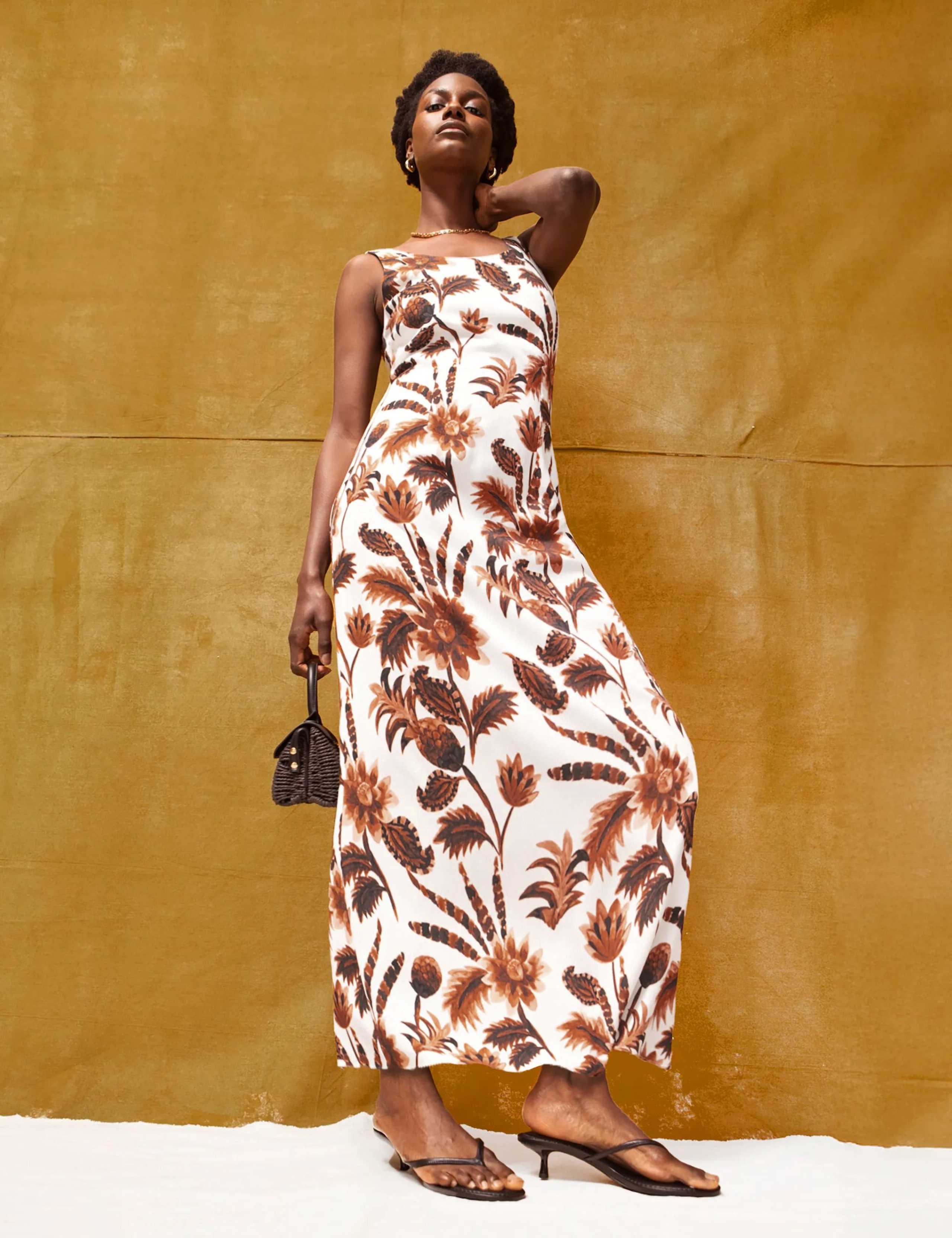 Floral Scoop Neck Midaxi Slip Dress