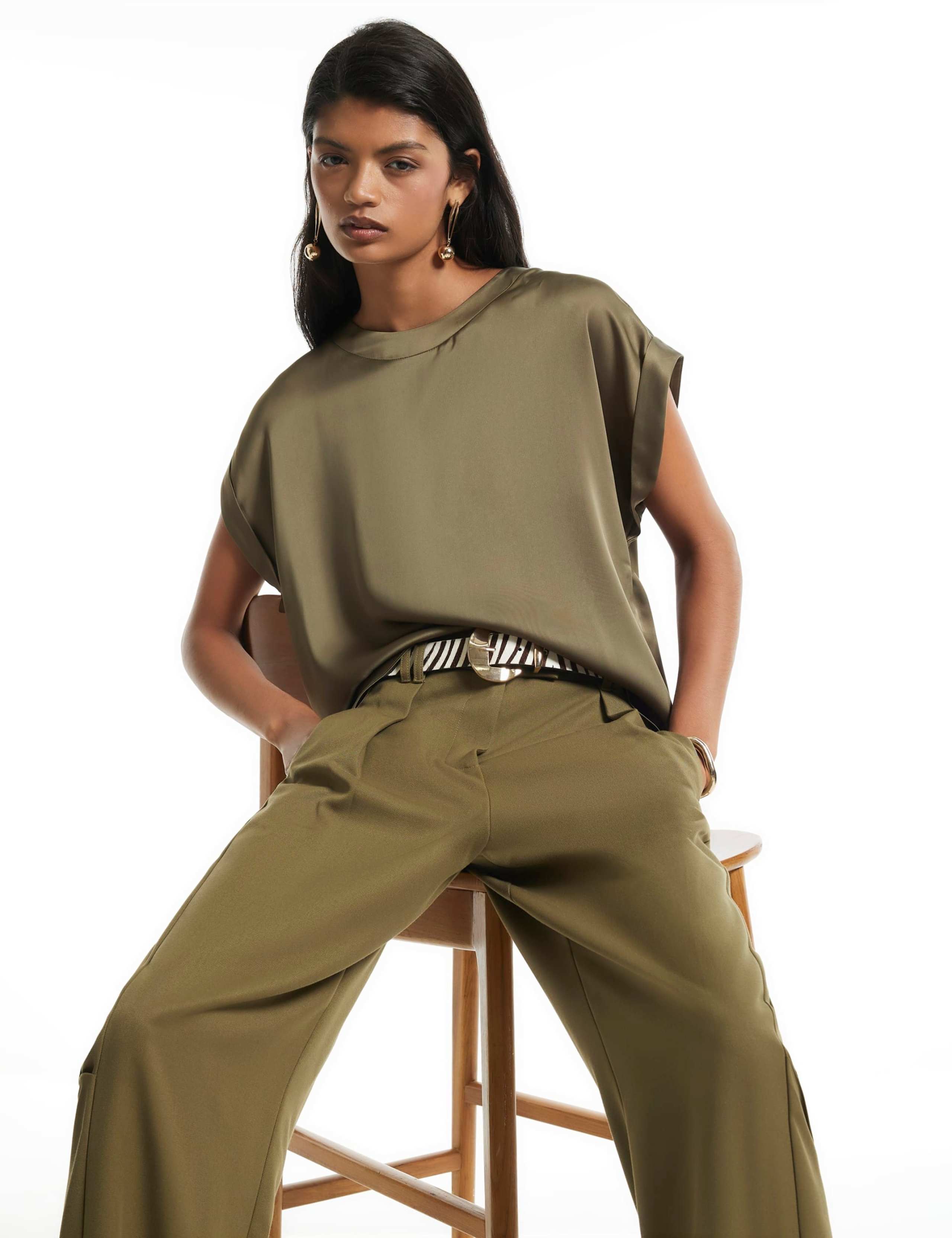 Satin Fitted T-Shirt