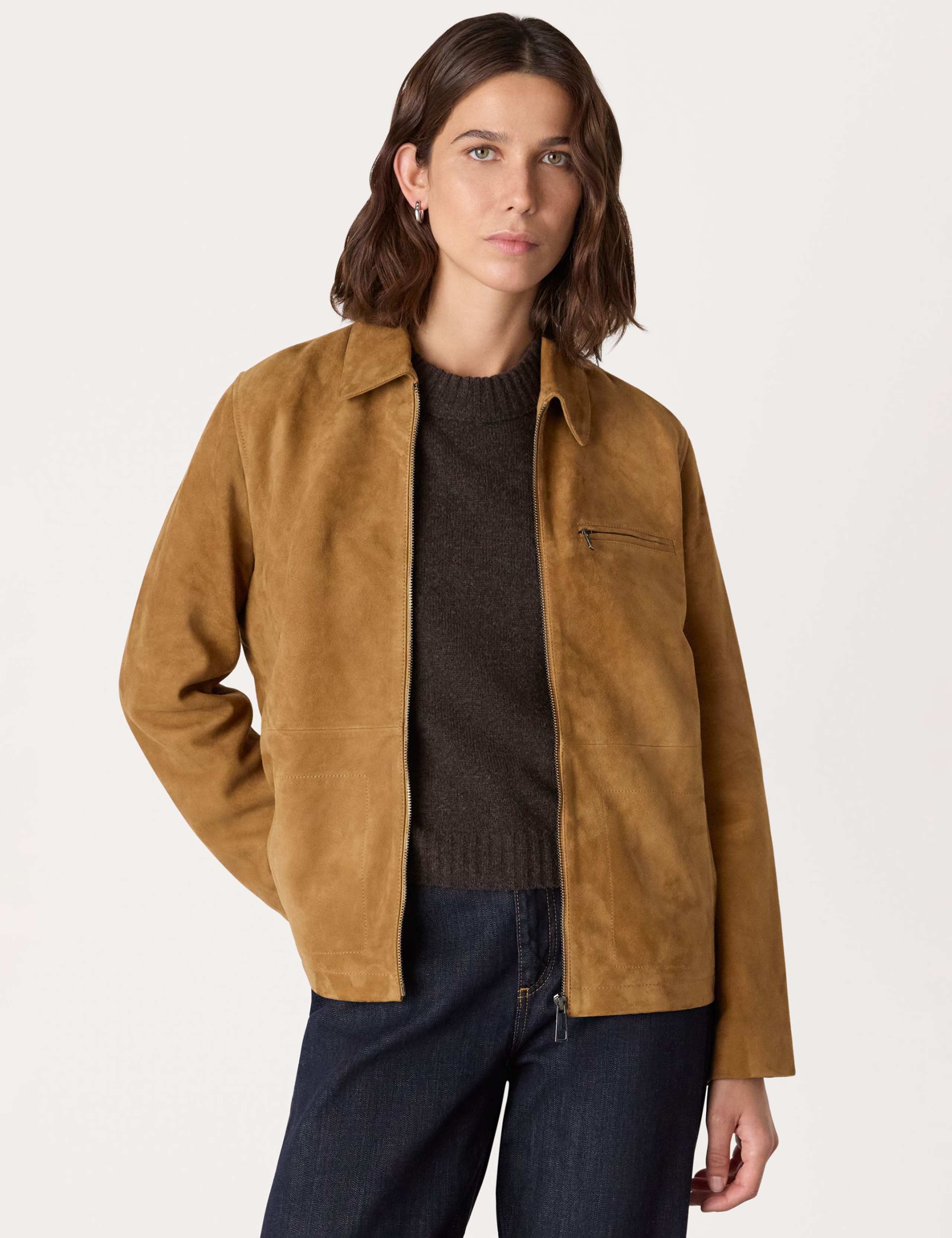 Suede Collared Jacket