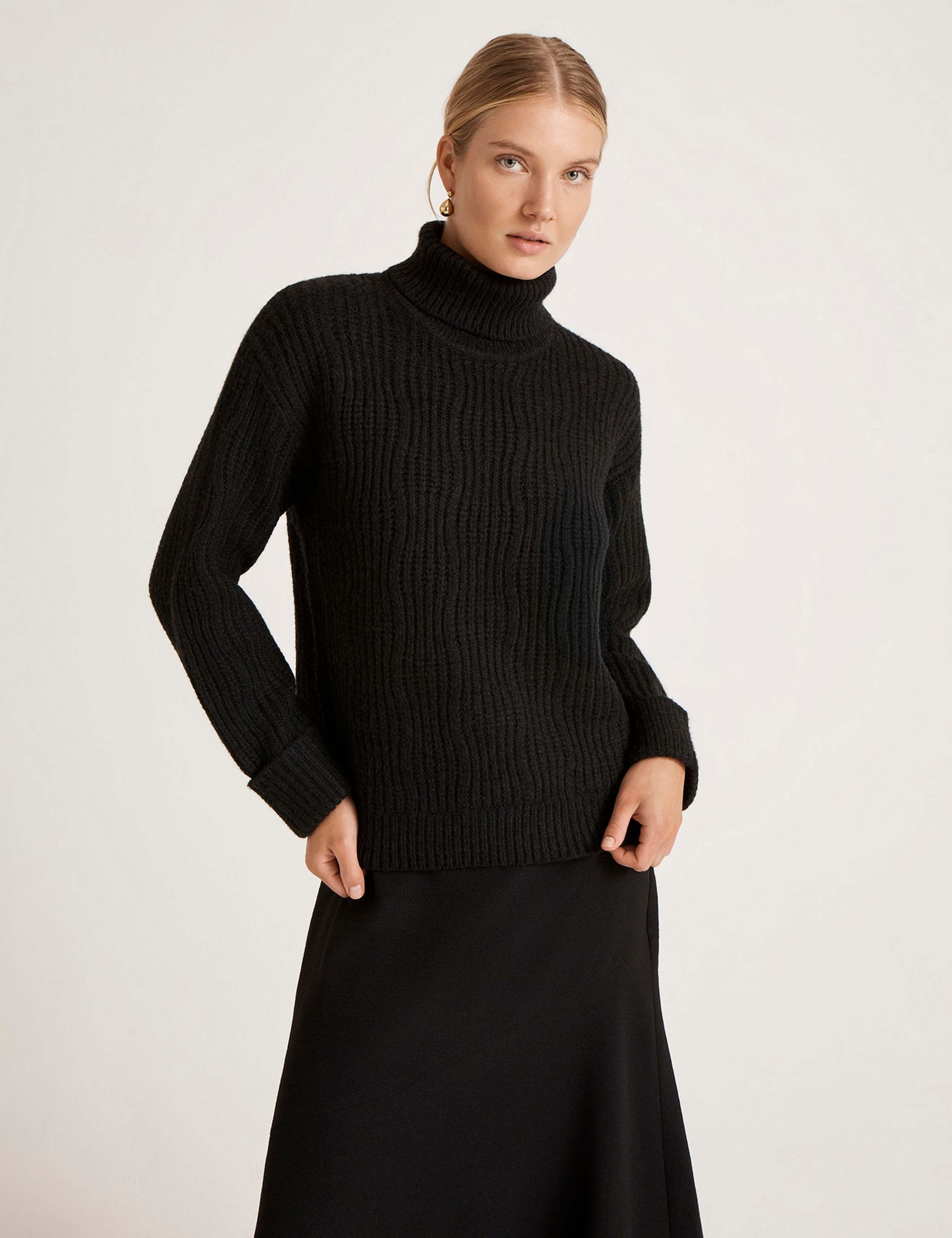 Textured Roll Neck Jumper