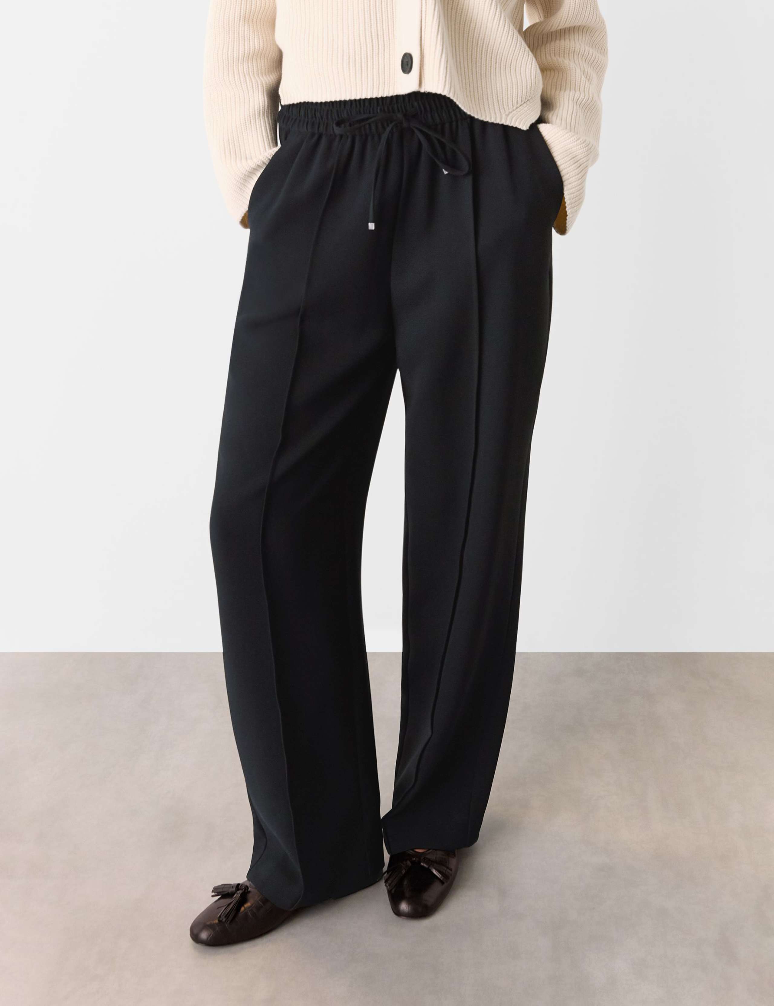 Drawstring Straight Leg Trousers