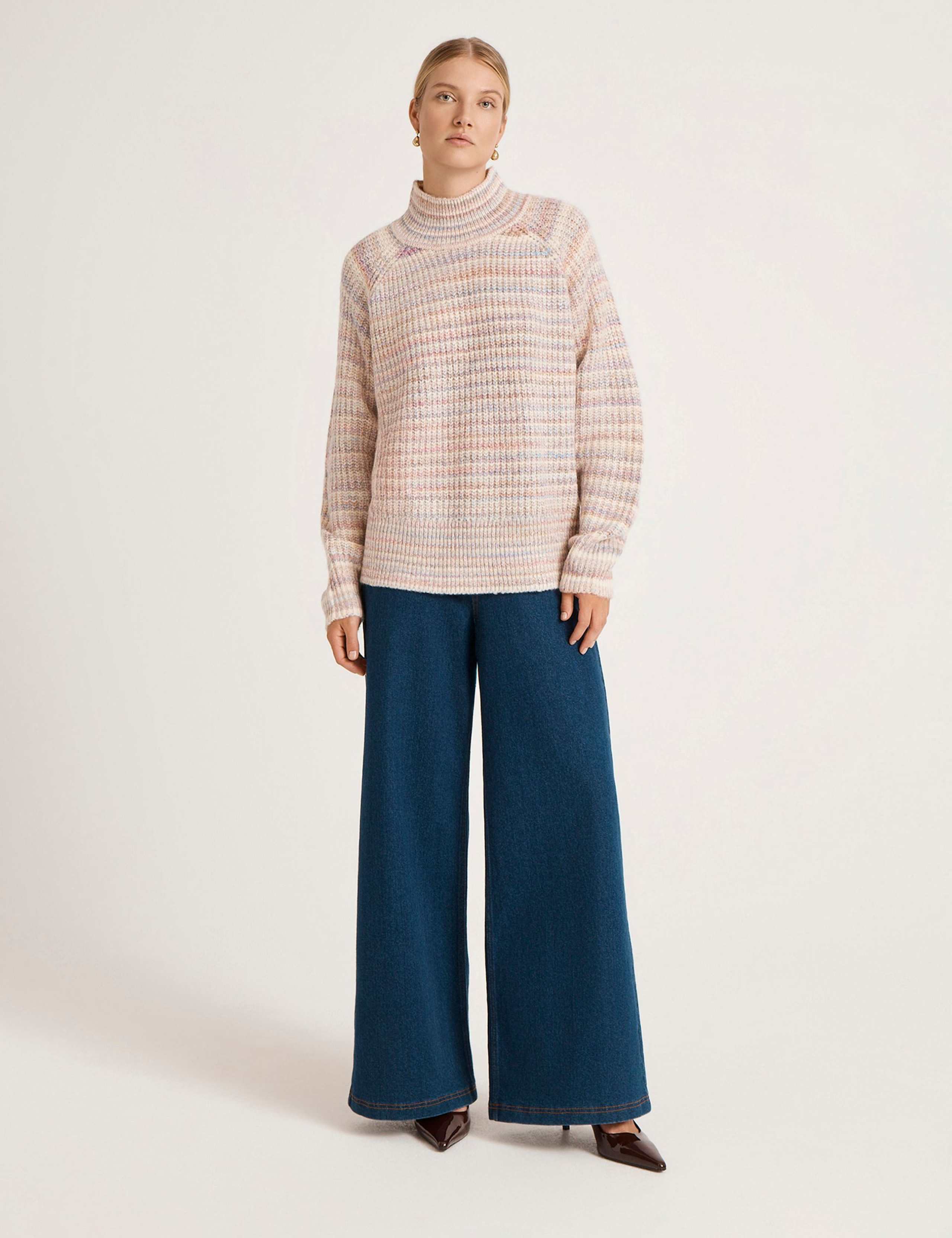 Striped High Neck Jumper