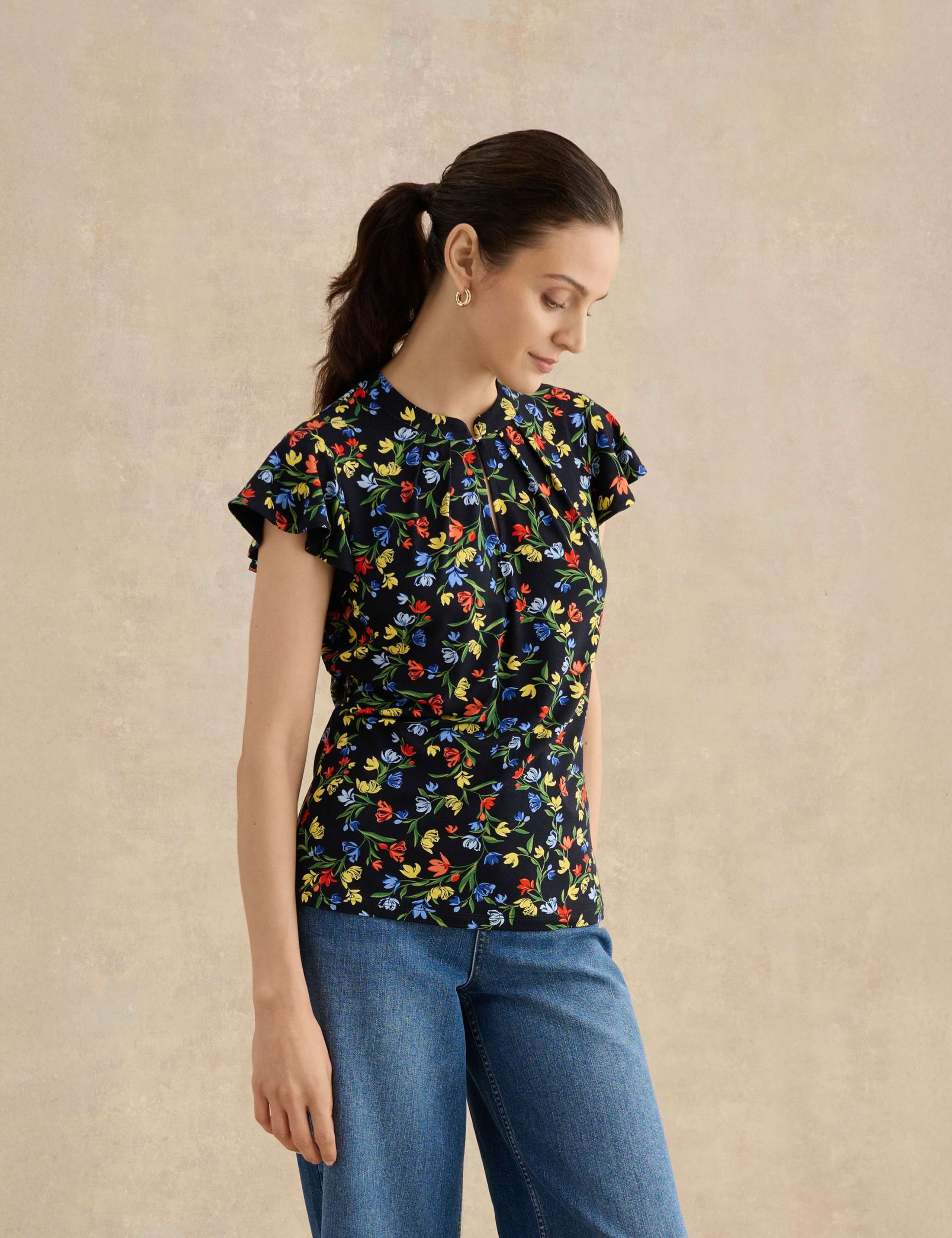 Floral Angel Sleeve Top