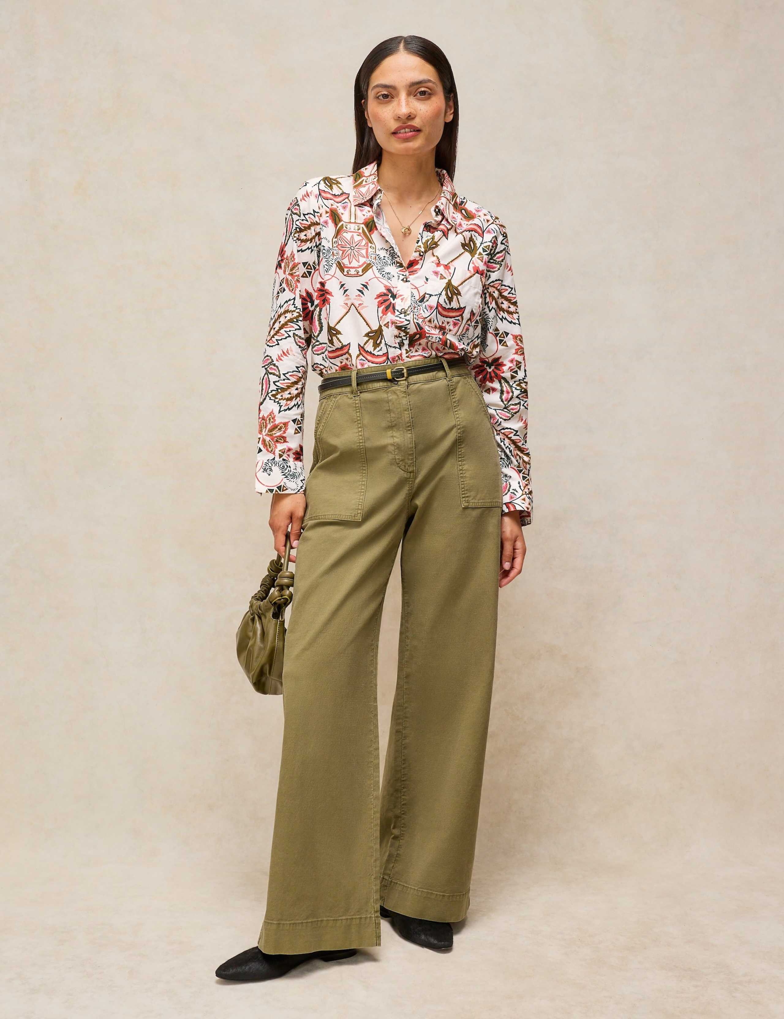Pure Cotton Floral Collared Shirt