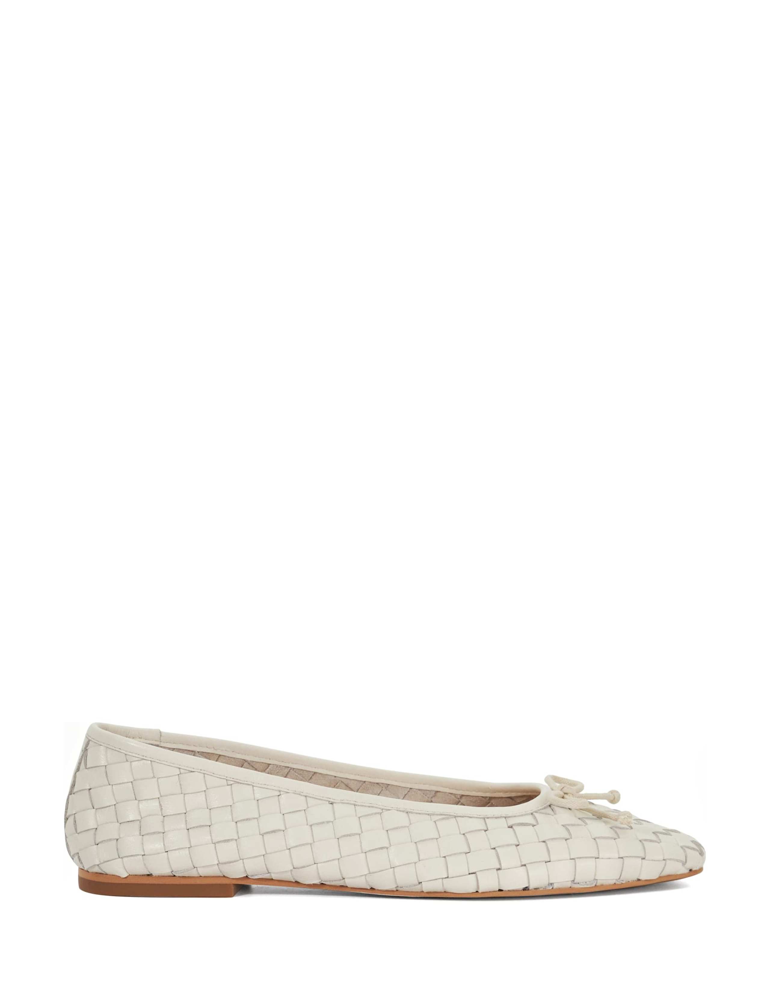 Leather Woven Ballet Pumps