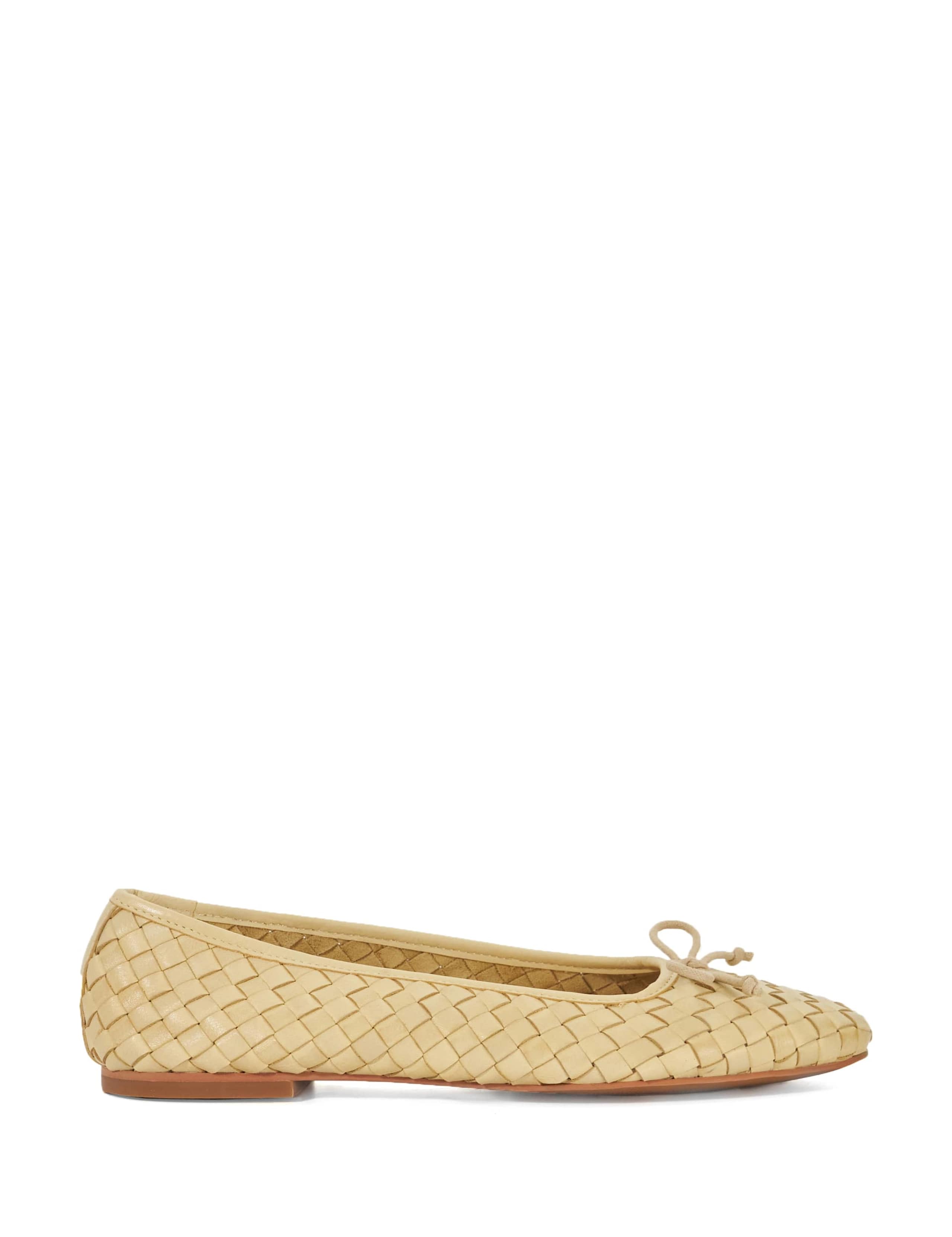 Leather Woven Ballet Pumps