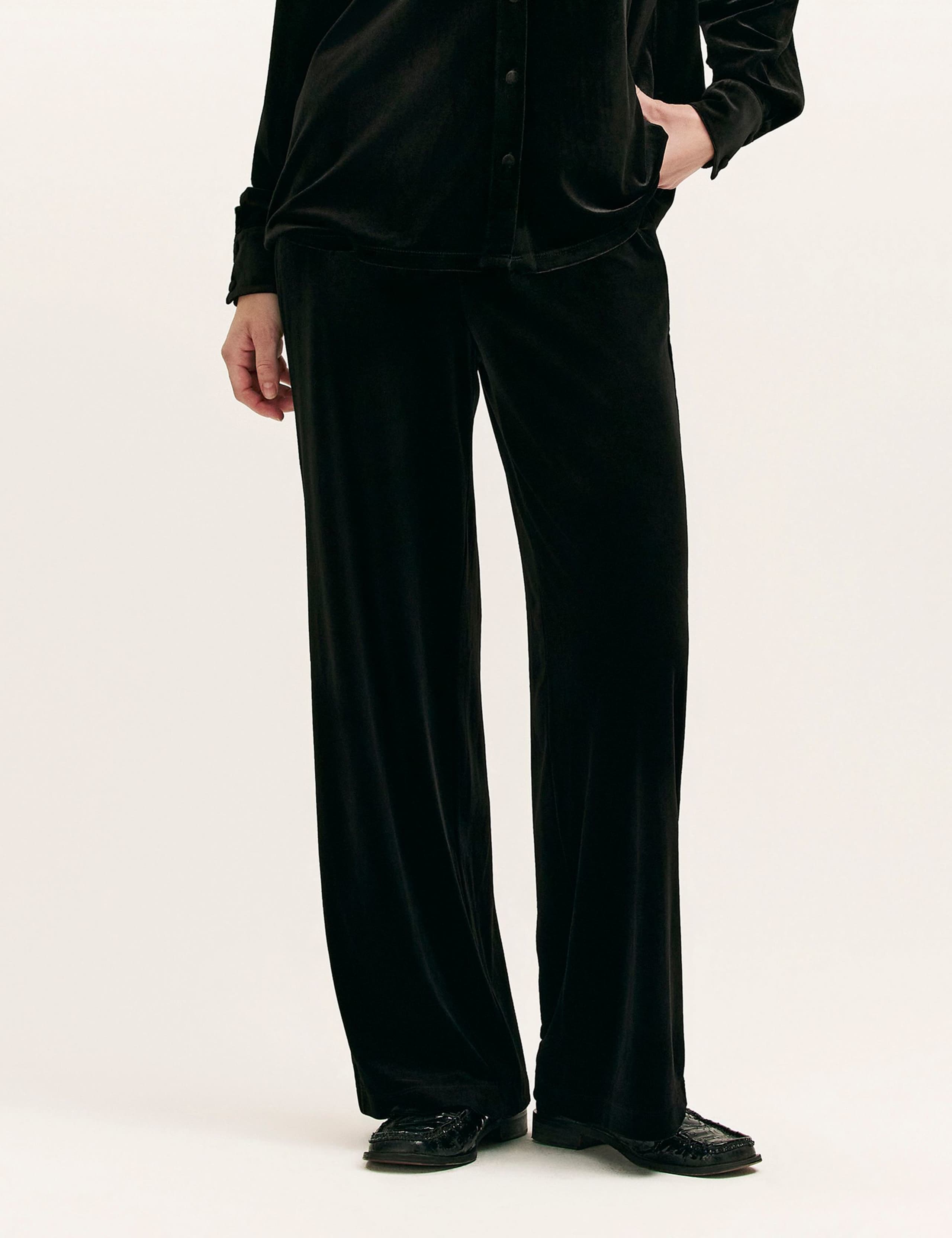 Velvet Wide Leg Trousers