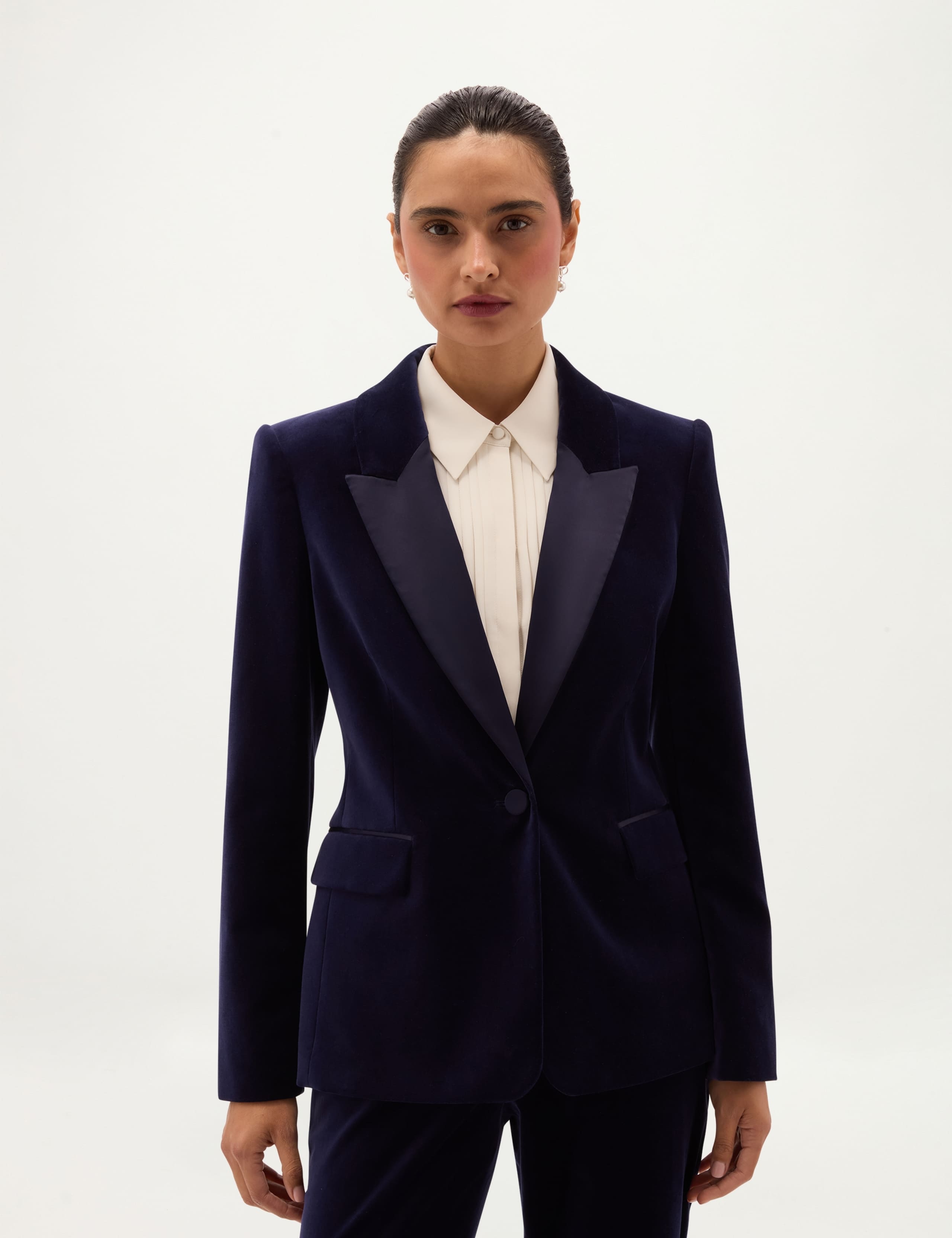 Velvet Peak Lapel Tailored Jacket
