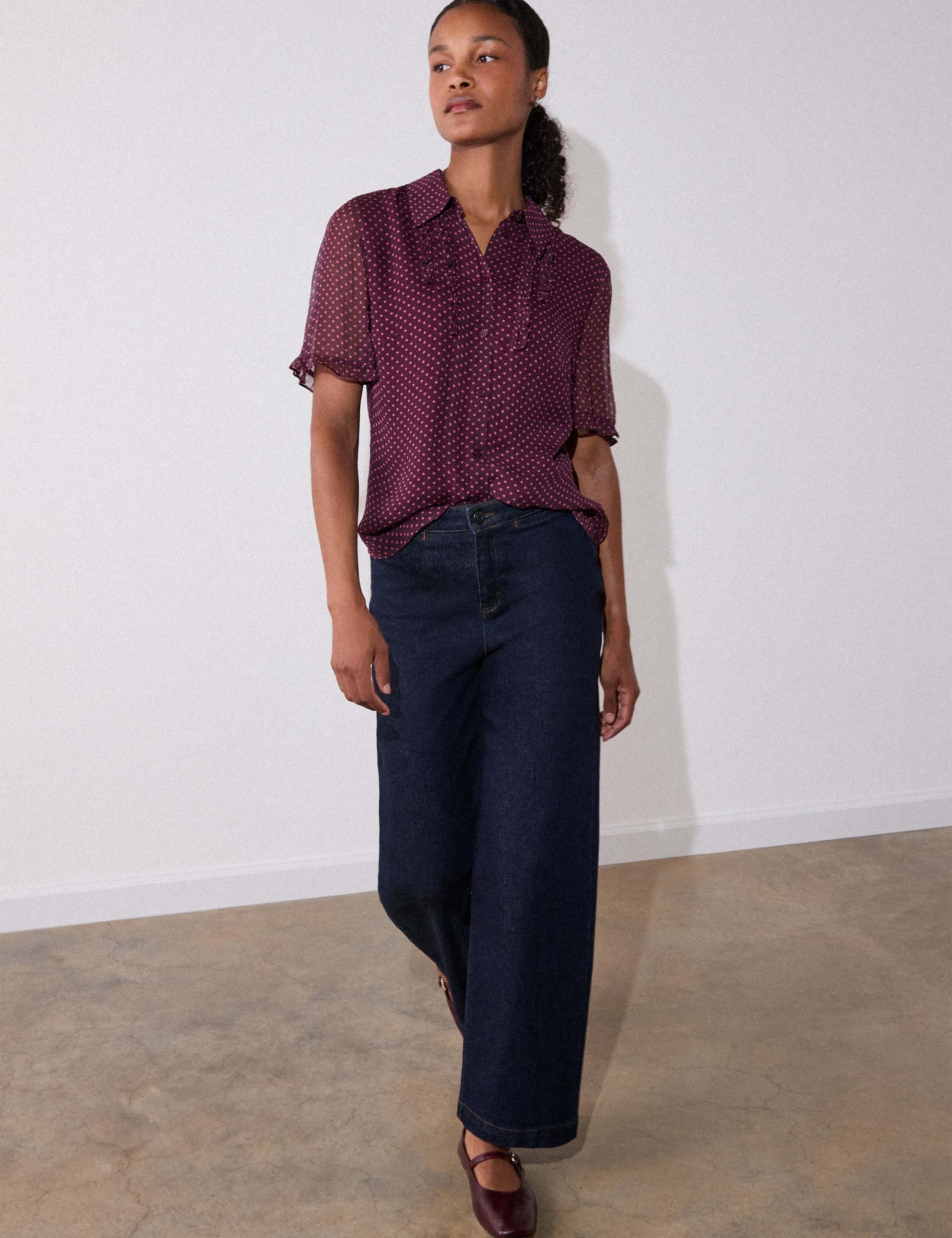 Polka Dot Collared Shirt