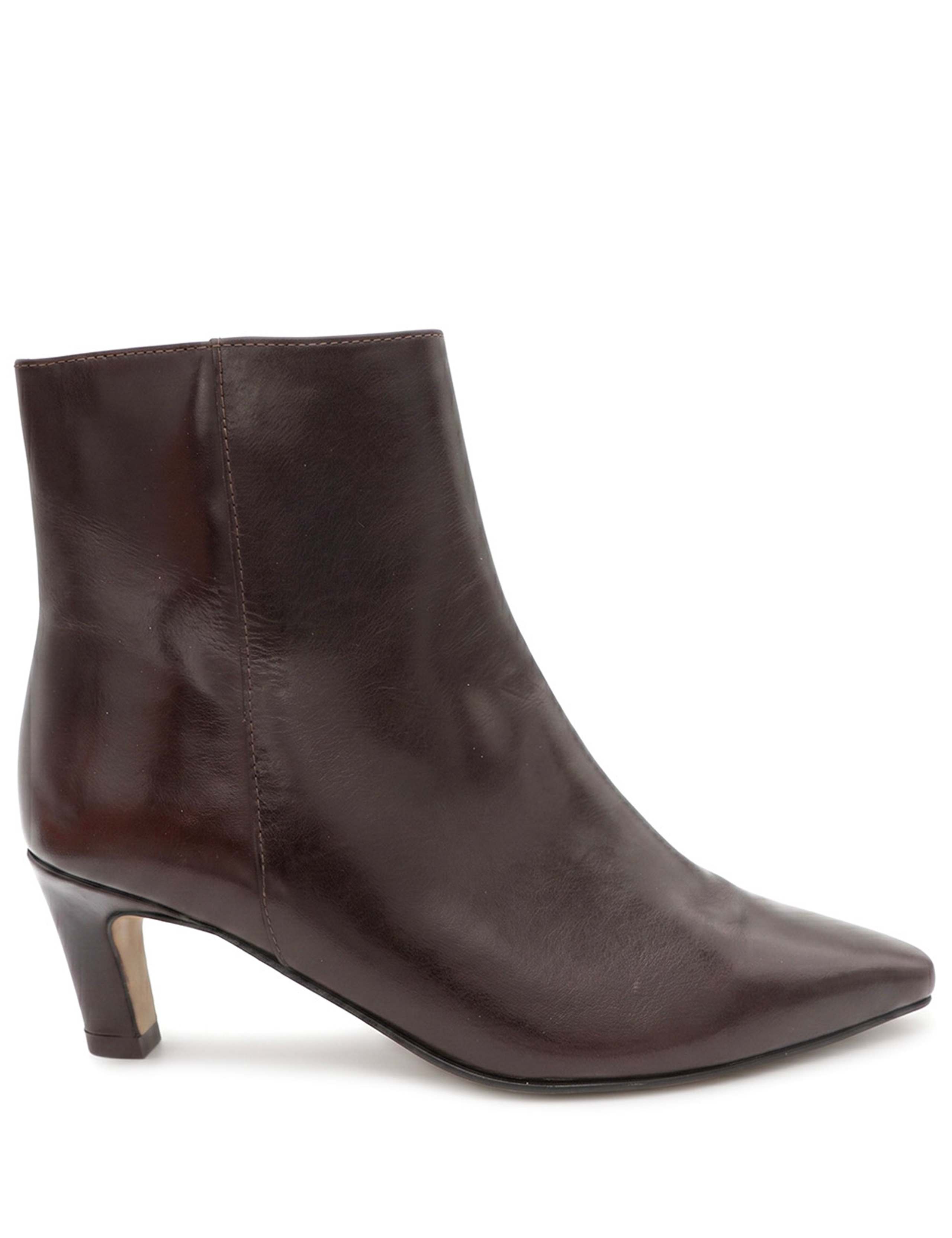 Leather Stiletto Heel Ankle Boots