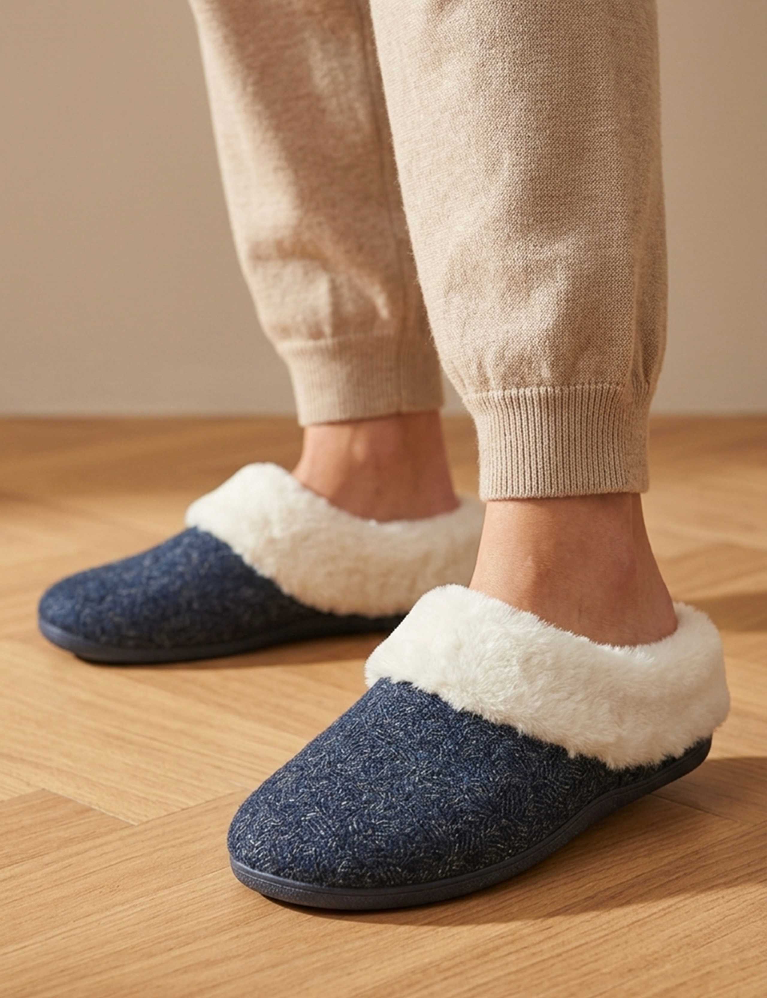 Feria Faux Fur Cuffed Full Slippers