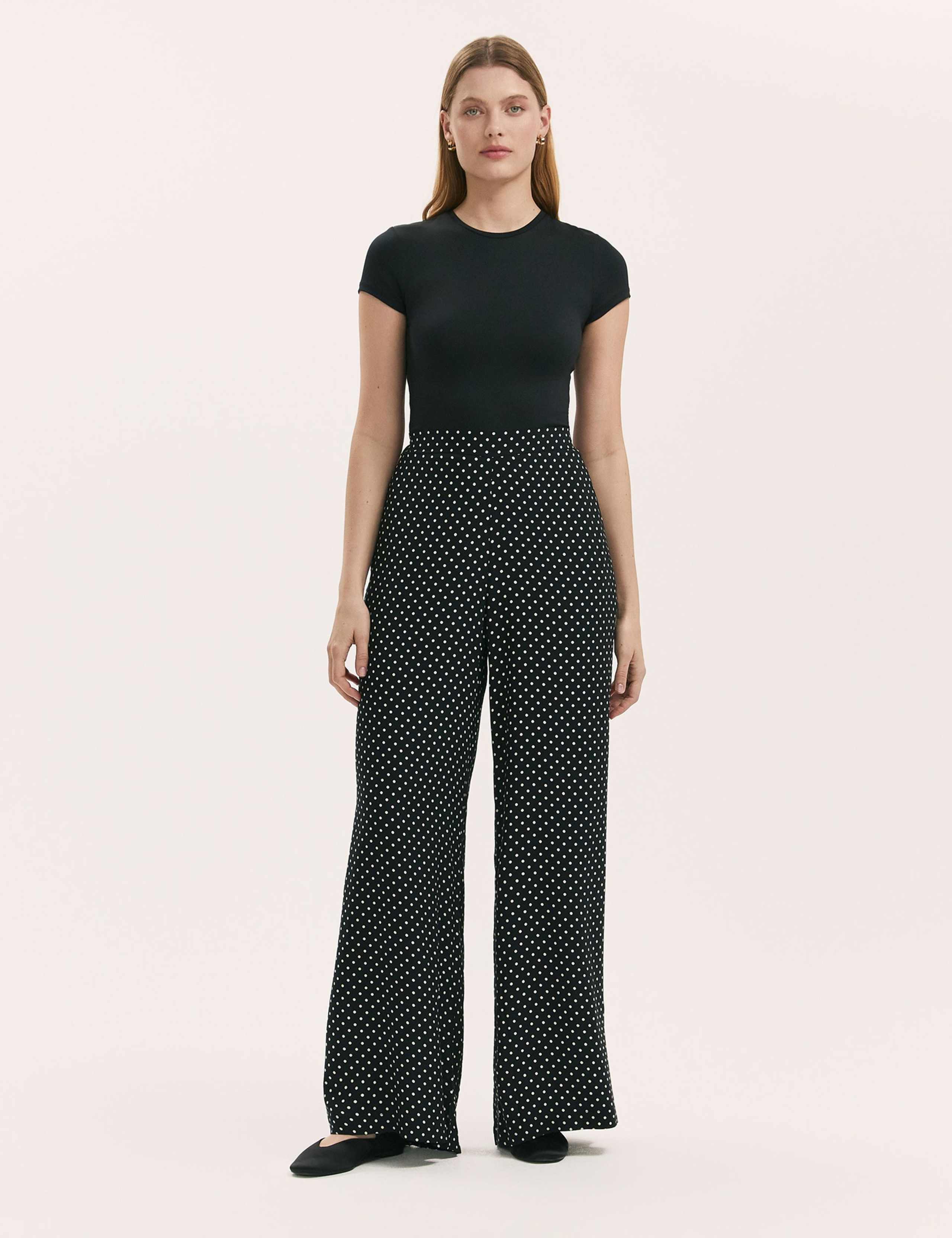 Polka Dot Wide Leg Trousers