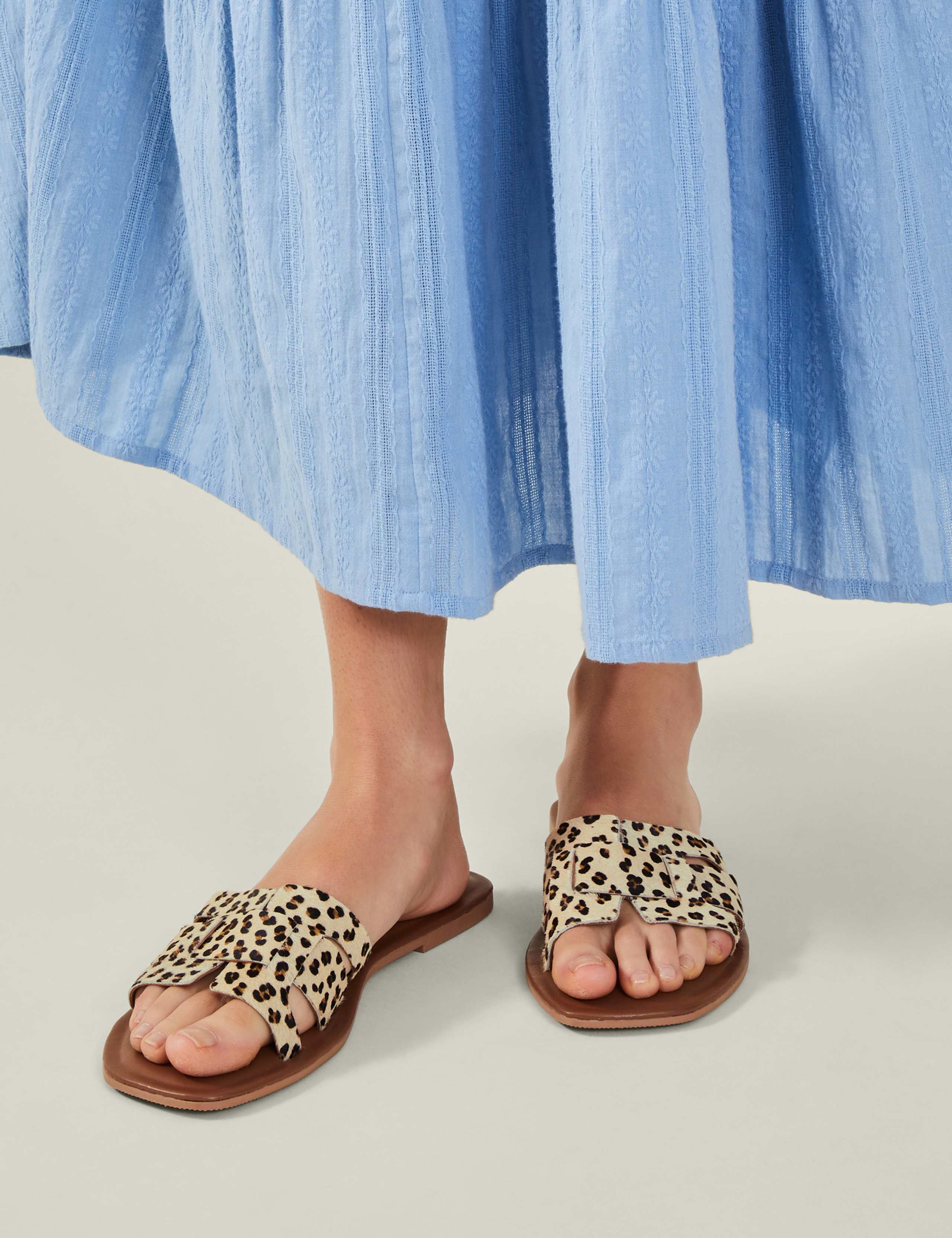 Leopard Print Flat Sandals