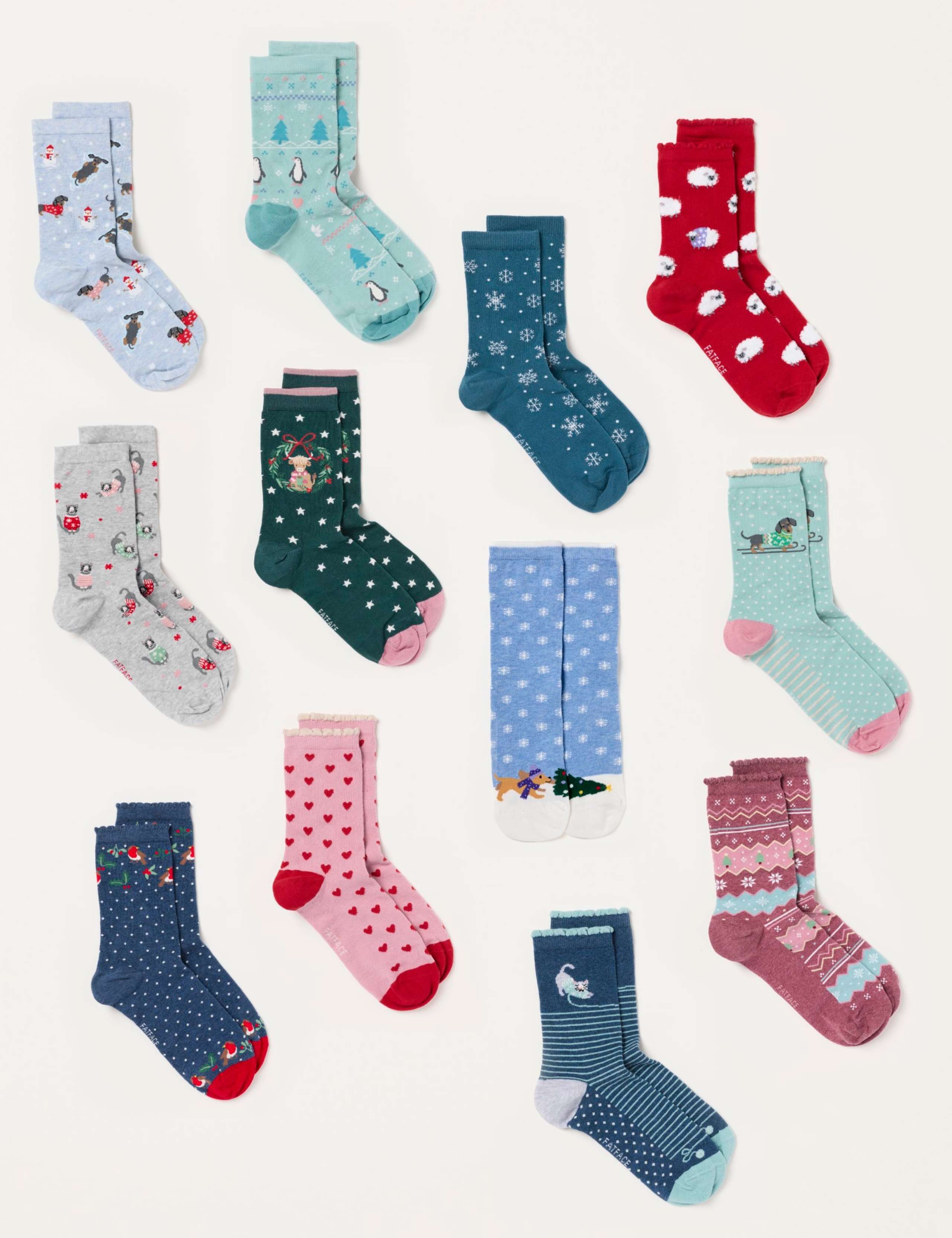 12 Pack Cotton Rich Fluffy Socks