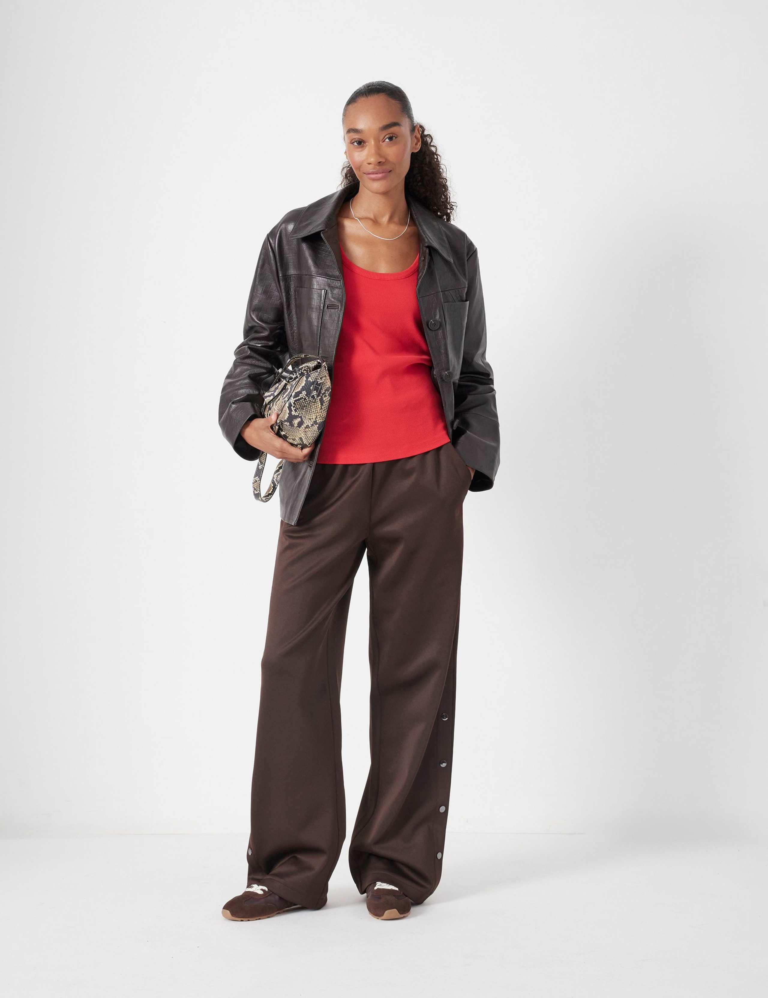 Cotton Blend Popper Joggers