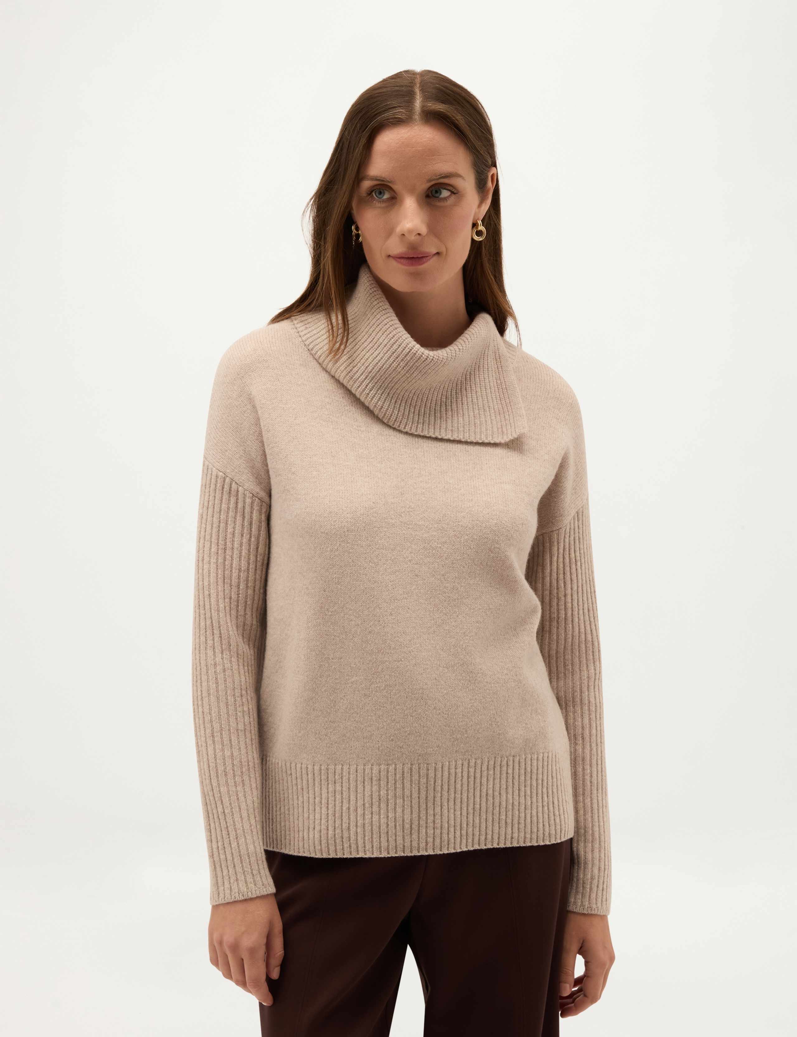 Merino Wool Rich Shawl Neck Jumper