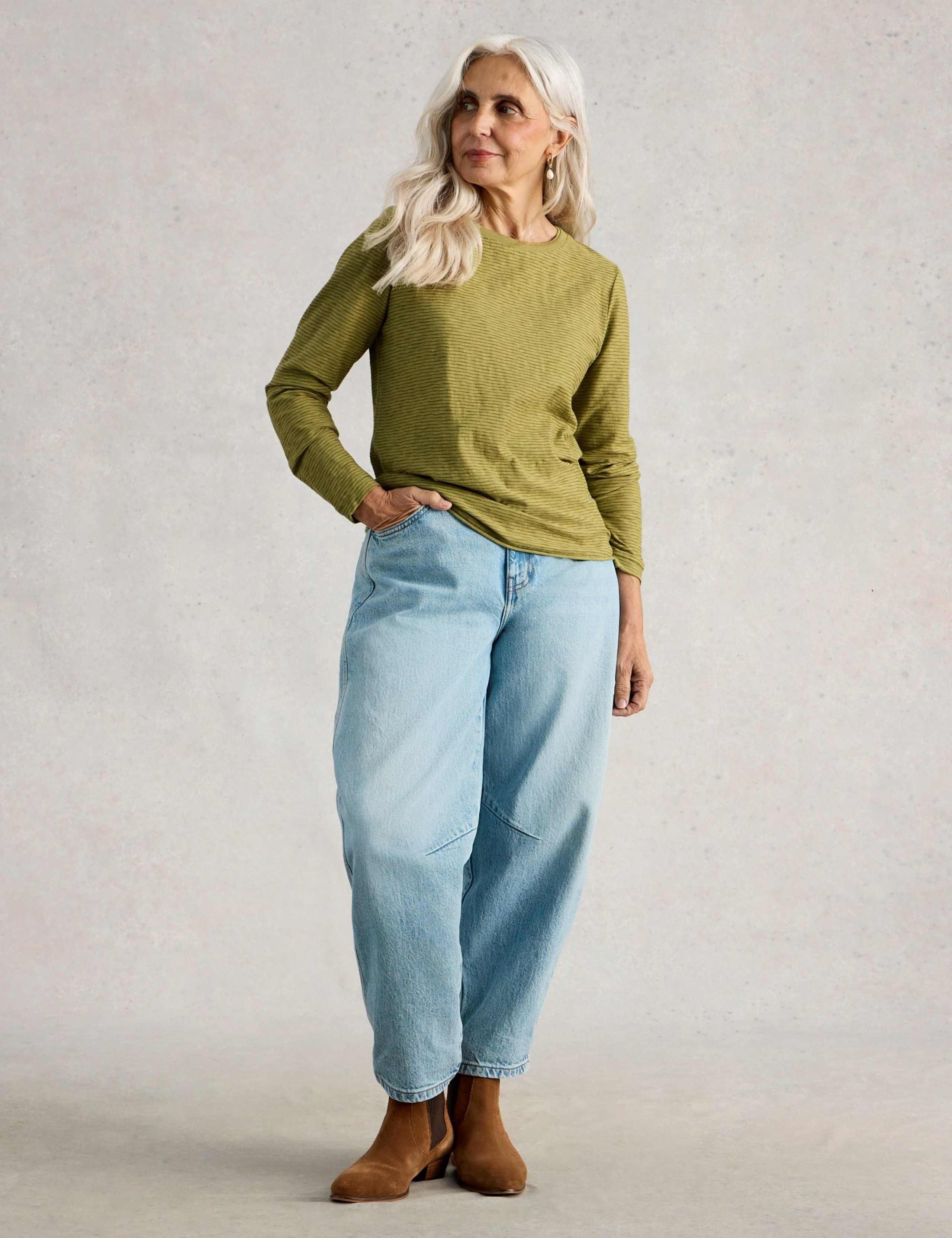 Pure Cotton Crew Neck Textured T-Shirt