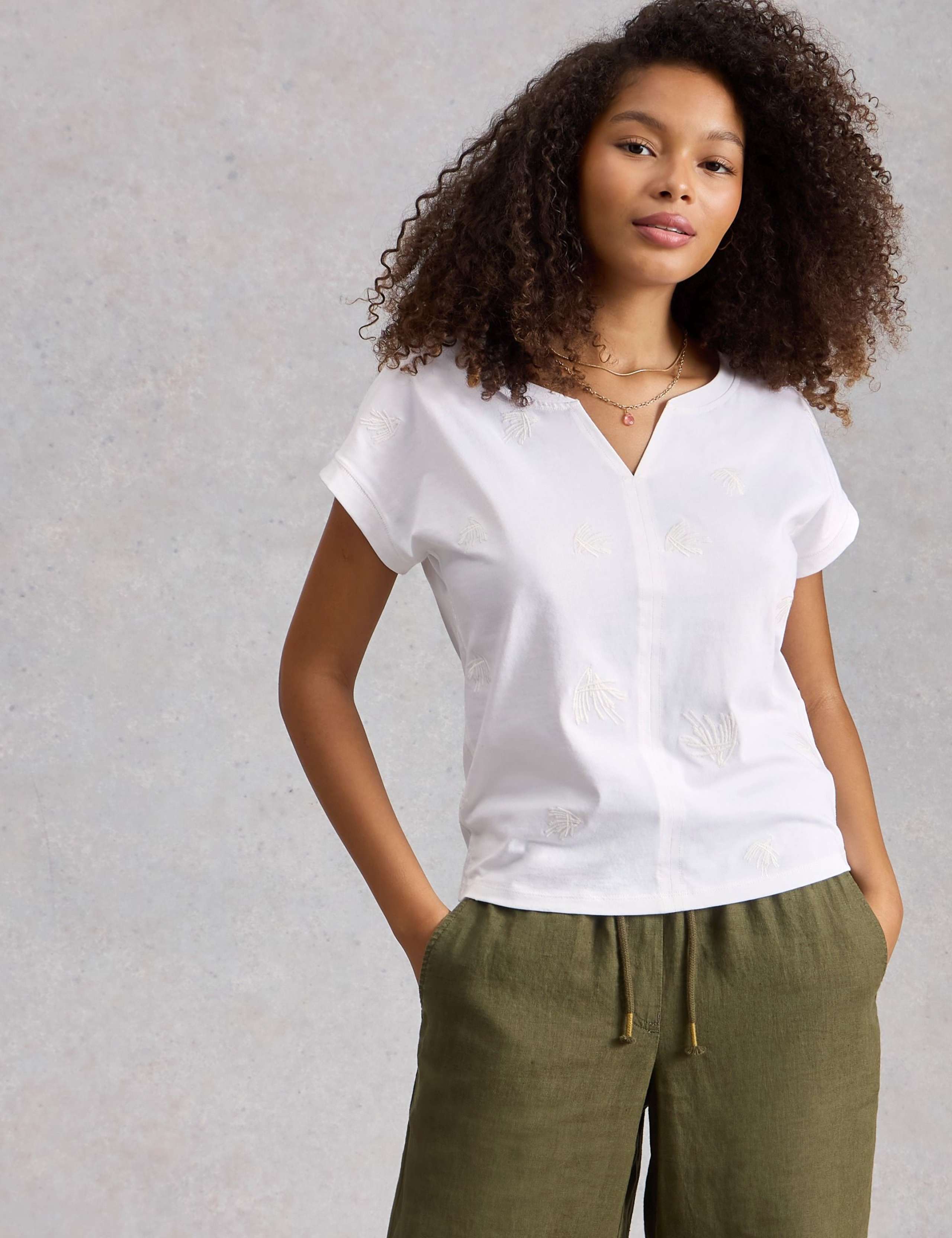 Pure Cotton Embroidered T-Shirt