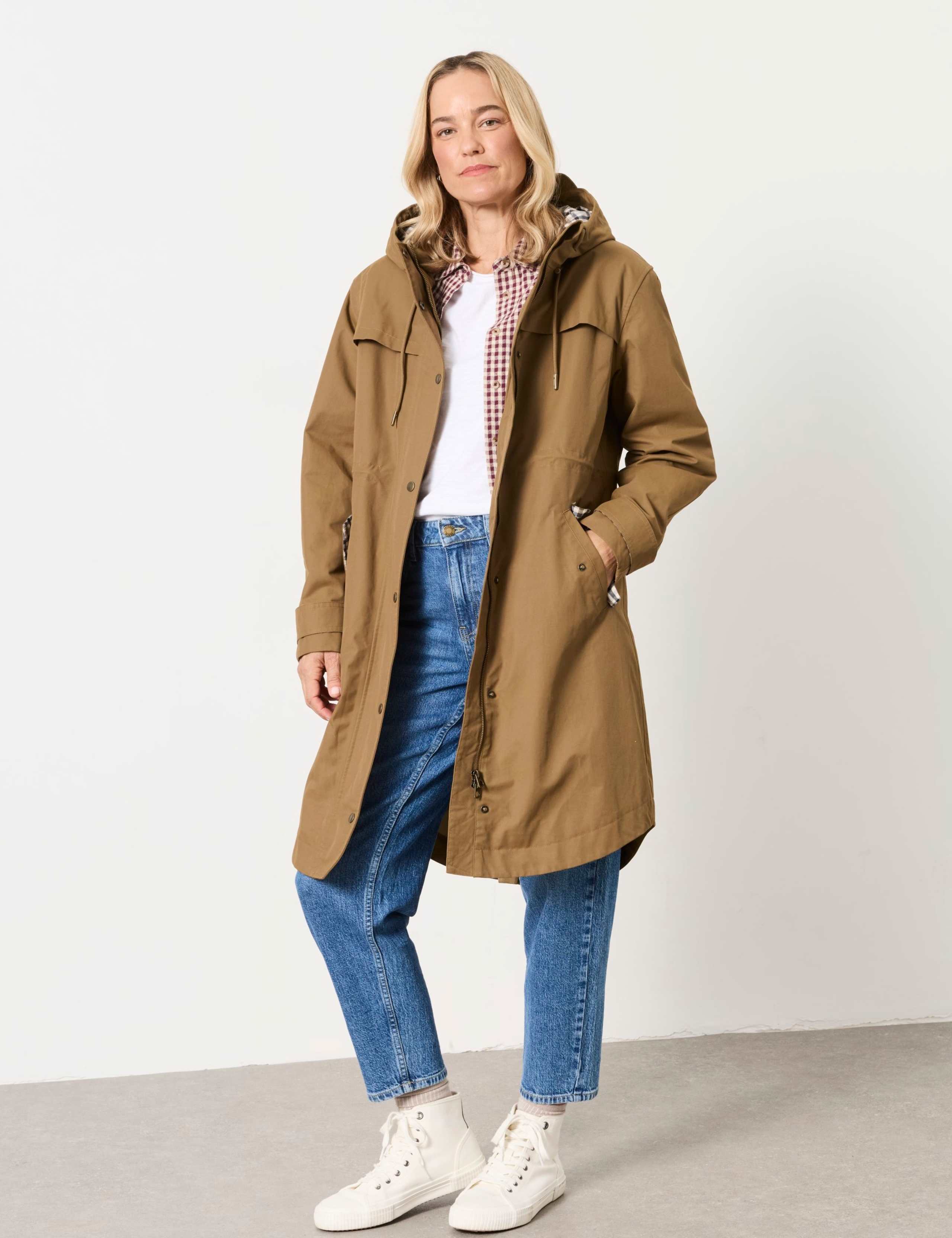Cotton Rich Hooded Longline Raincoat