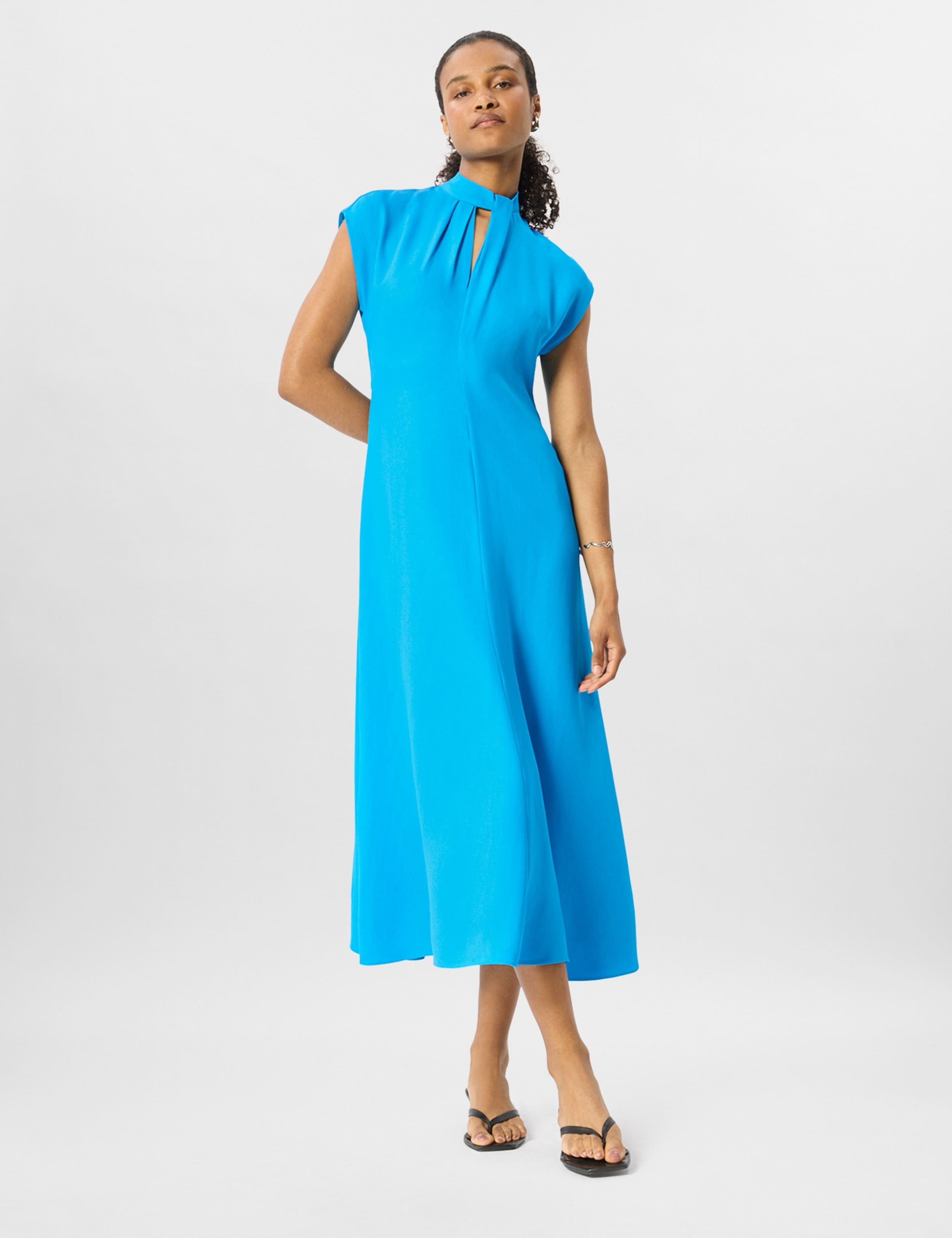 High Neck Midi Skater Dress