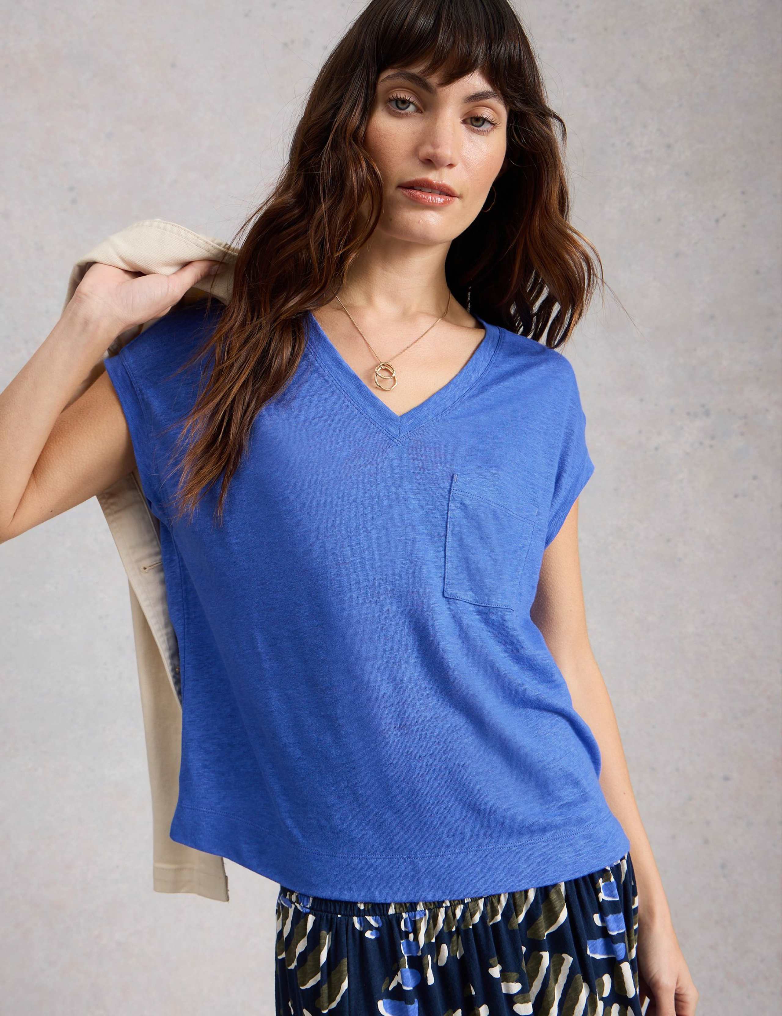 Pure Linen V-Neck T-Shirt