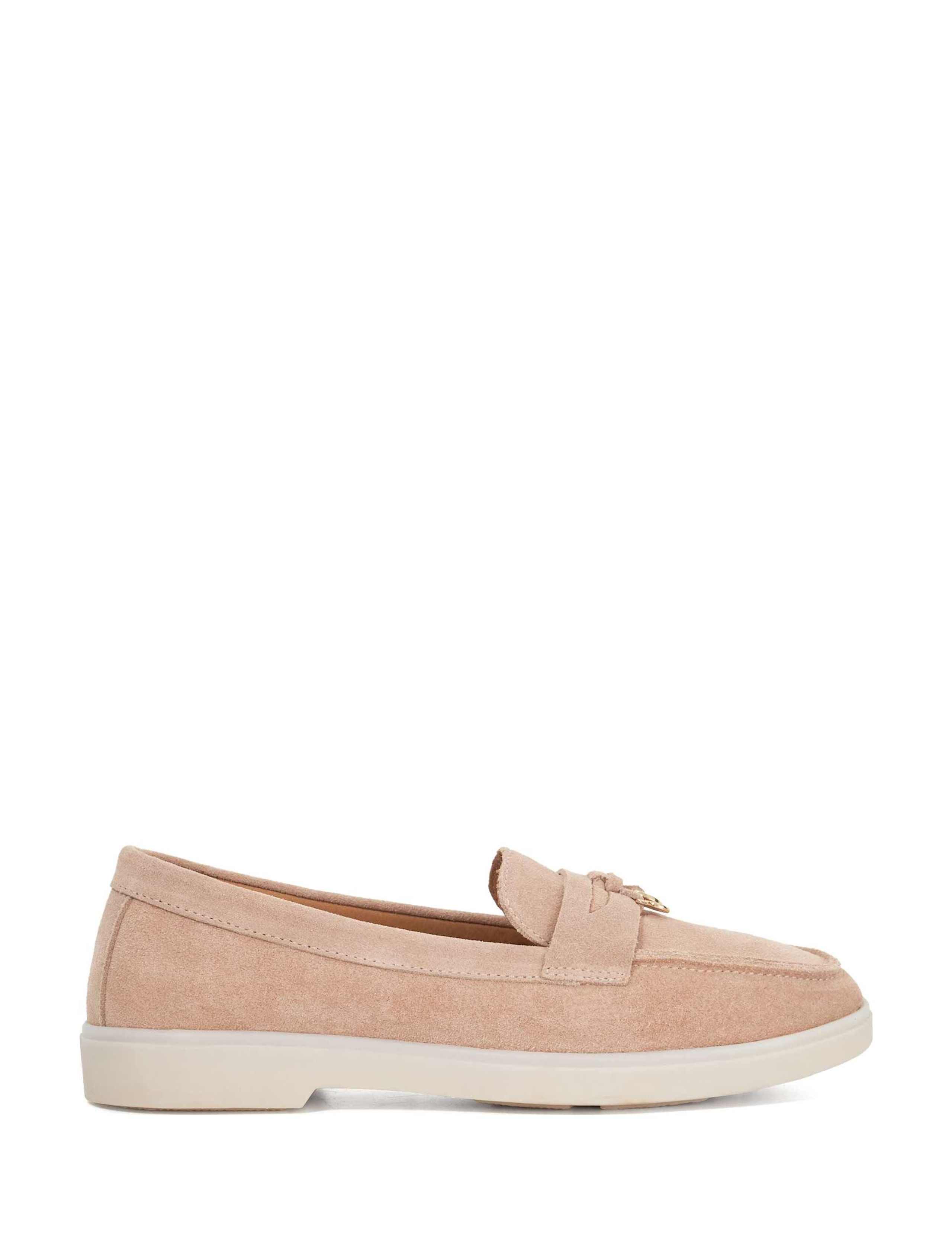 Wide Fit Suede Slip On Flat Loafers